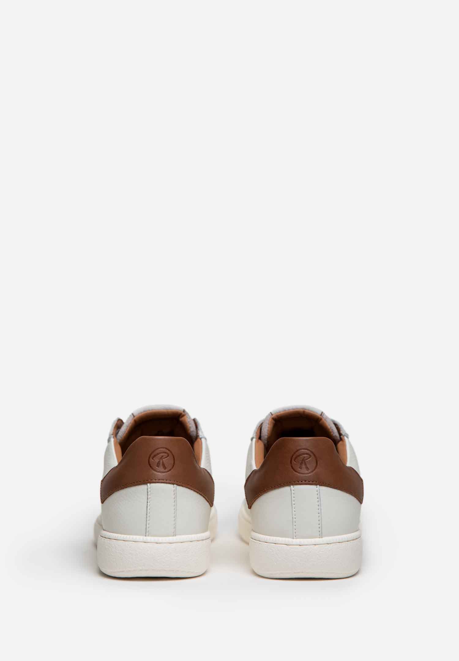 RENZO COSTA-SNEAKERS URBAN CLASSIC ZPC 2554 OFF WHITE / COGNAC - 8