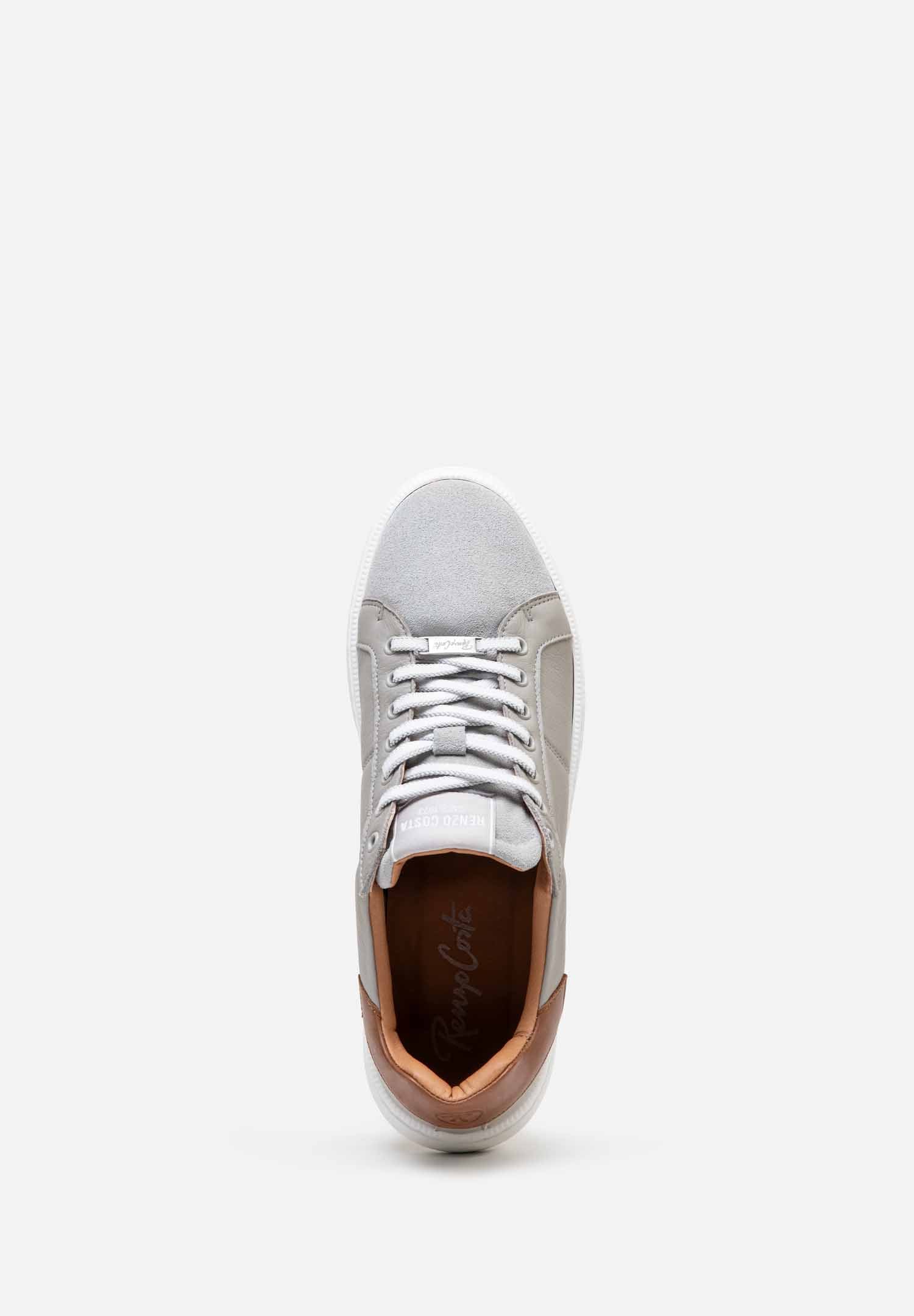 RENZO COSTA-SNEAKERS URBAN CLASSIC ZPC 2554 GREY / COGNAC - 4