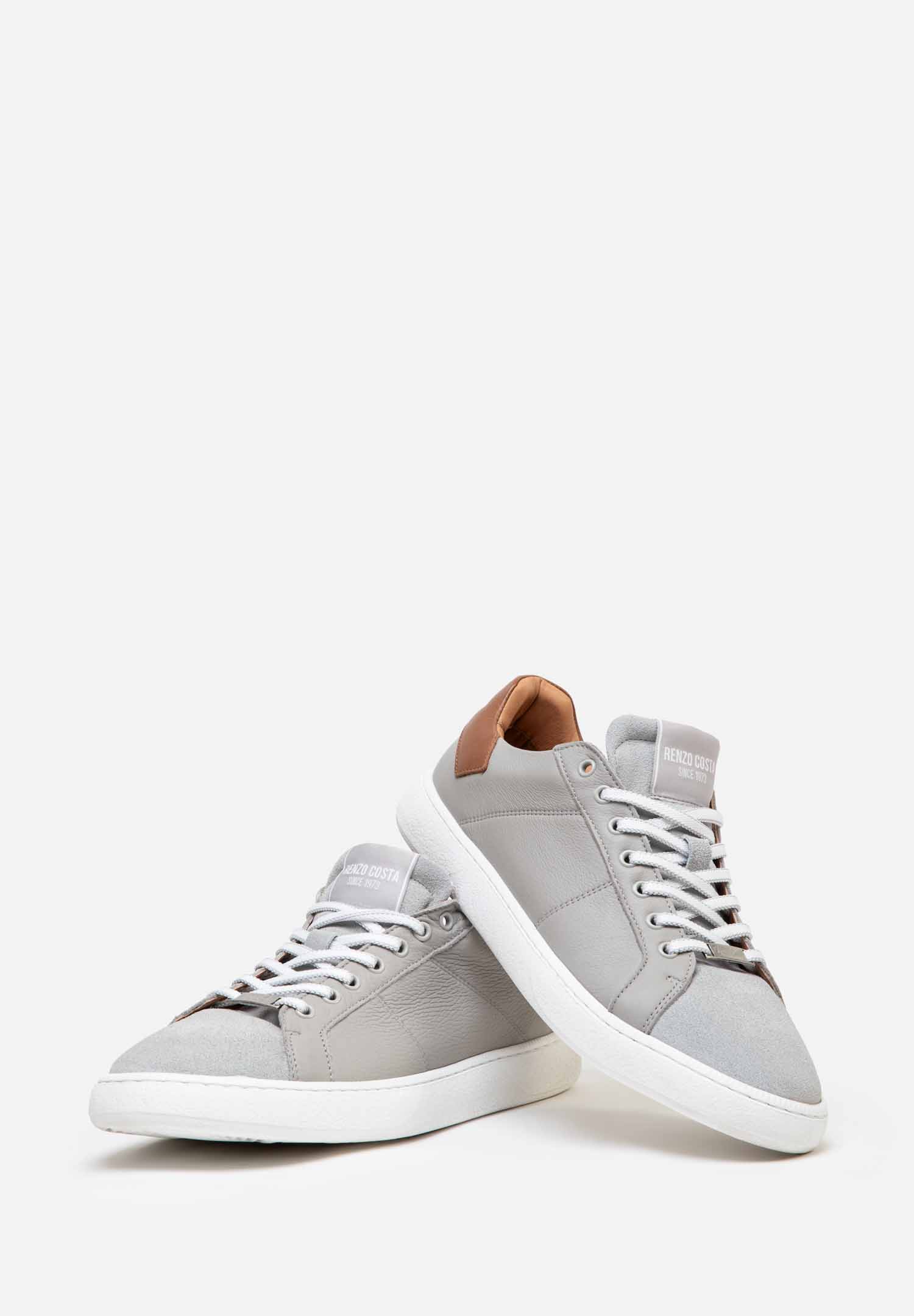 RENZO COSTA-SNEAKERS URBAN CLASSIC ZPC 2554 GREY / COGNAC - 7