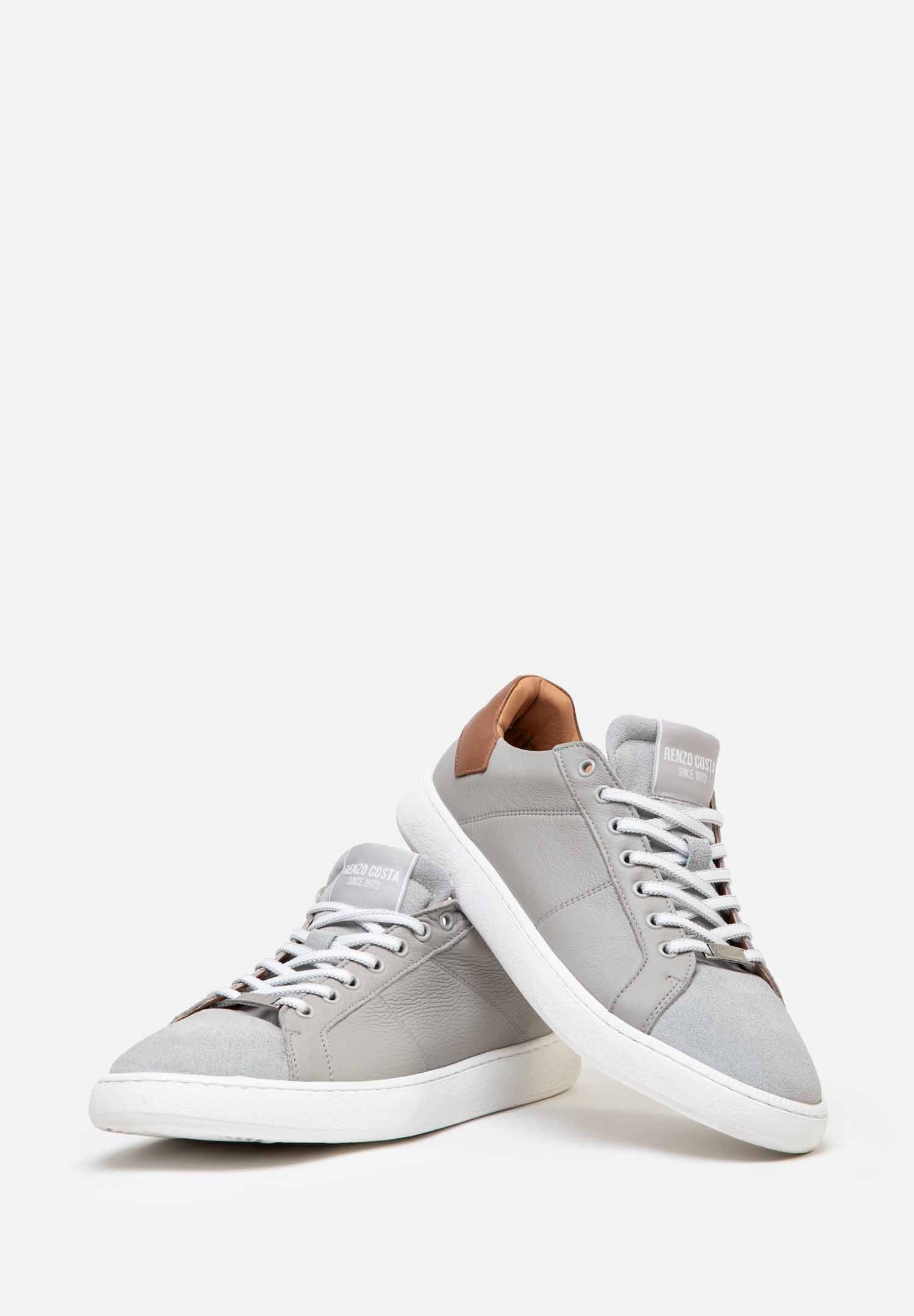 RENZO COSTA-SNEAKERS URBAN CLASSIC ZPC 2554 GREY / COGNAC - 7