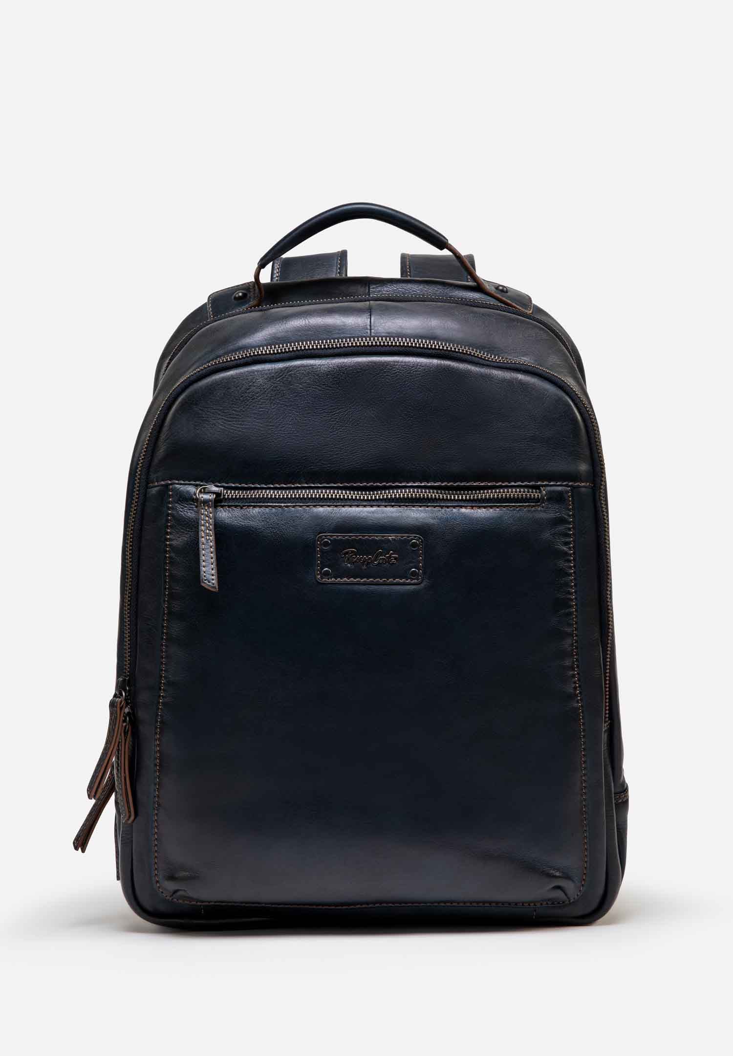 RENZO COSTA-MOCHILA LEATHER TOWN MCC 2359 BLUE / CUOIO - 1