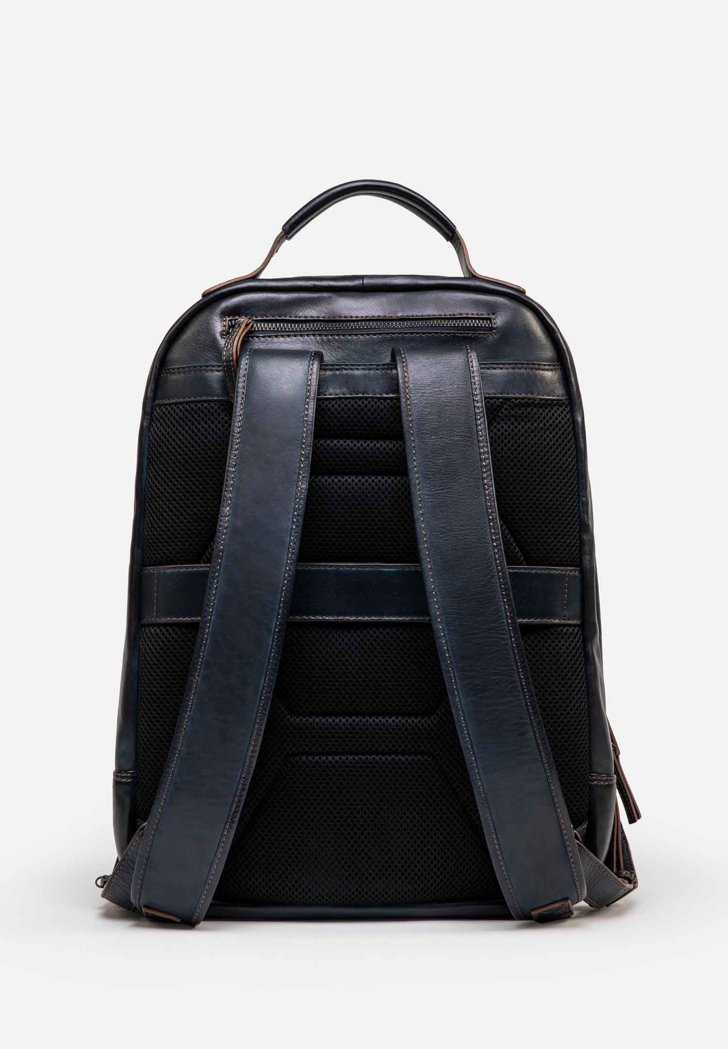 RENZO COSTA-MOCHILA LEATHER TOWN MCC 2359 BLUE / CUOIO - 2