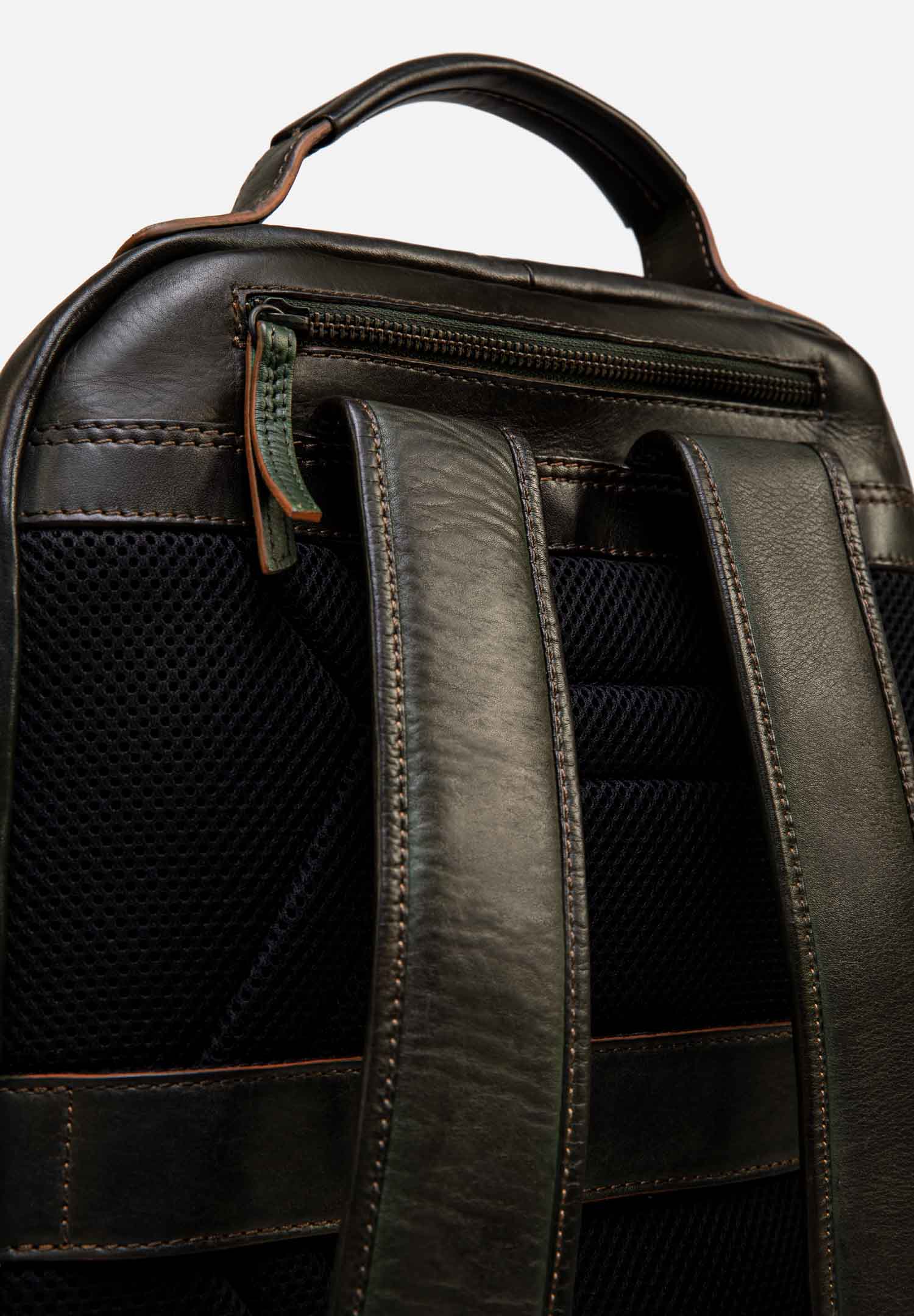 RENZO COSTA-MOCHILA LEATHER TOWN MCC 2359 GREEN / ORANGE - 3