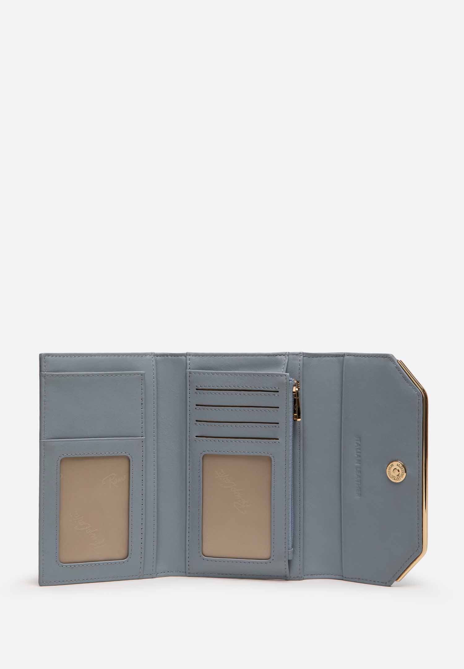RENZO COSTA-BILLETERA CROCO LUXE MIDI WPD 2518 81089 BLUE / S92 CELESTE - 3