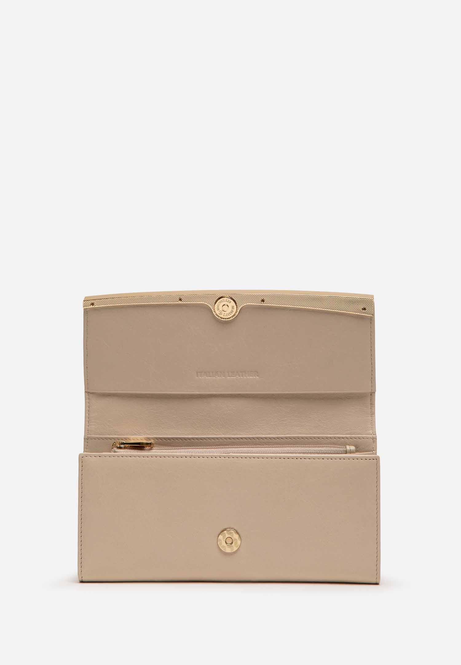 RENZO COSTA-BILLETERA PRISMA LEATHER WPD 2510 11832 BEIGE/10308 WHITE/12037 APRICOT - 2