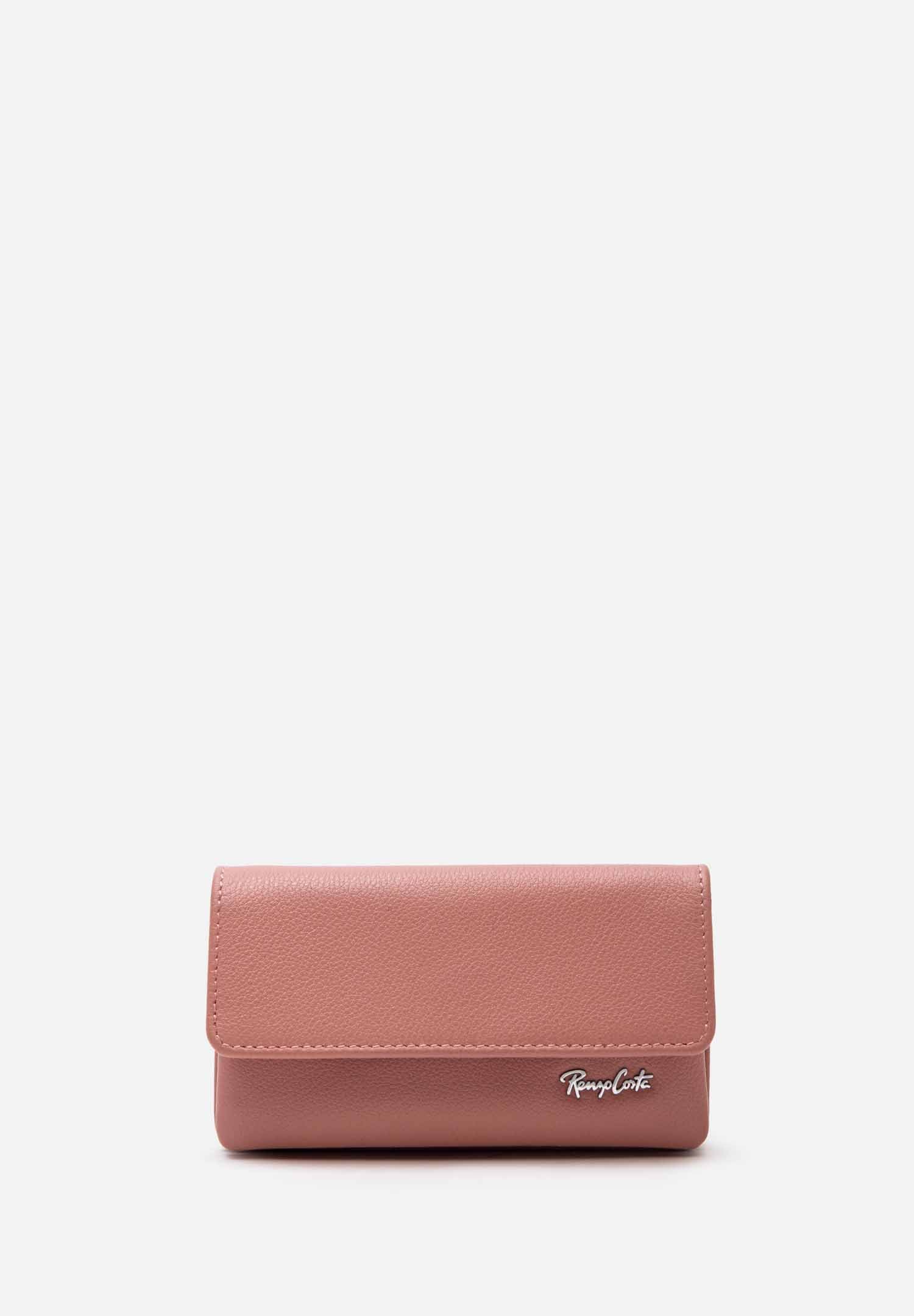 RENZO COSTA-MONEDERO CUERO MINI FLAP MOD 2505 63 PINK - 1