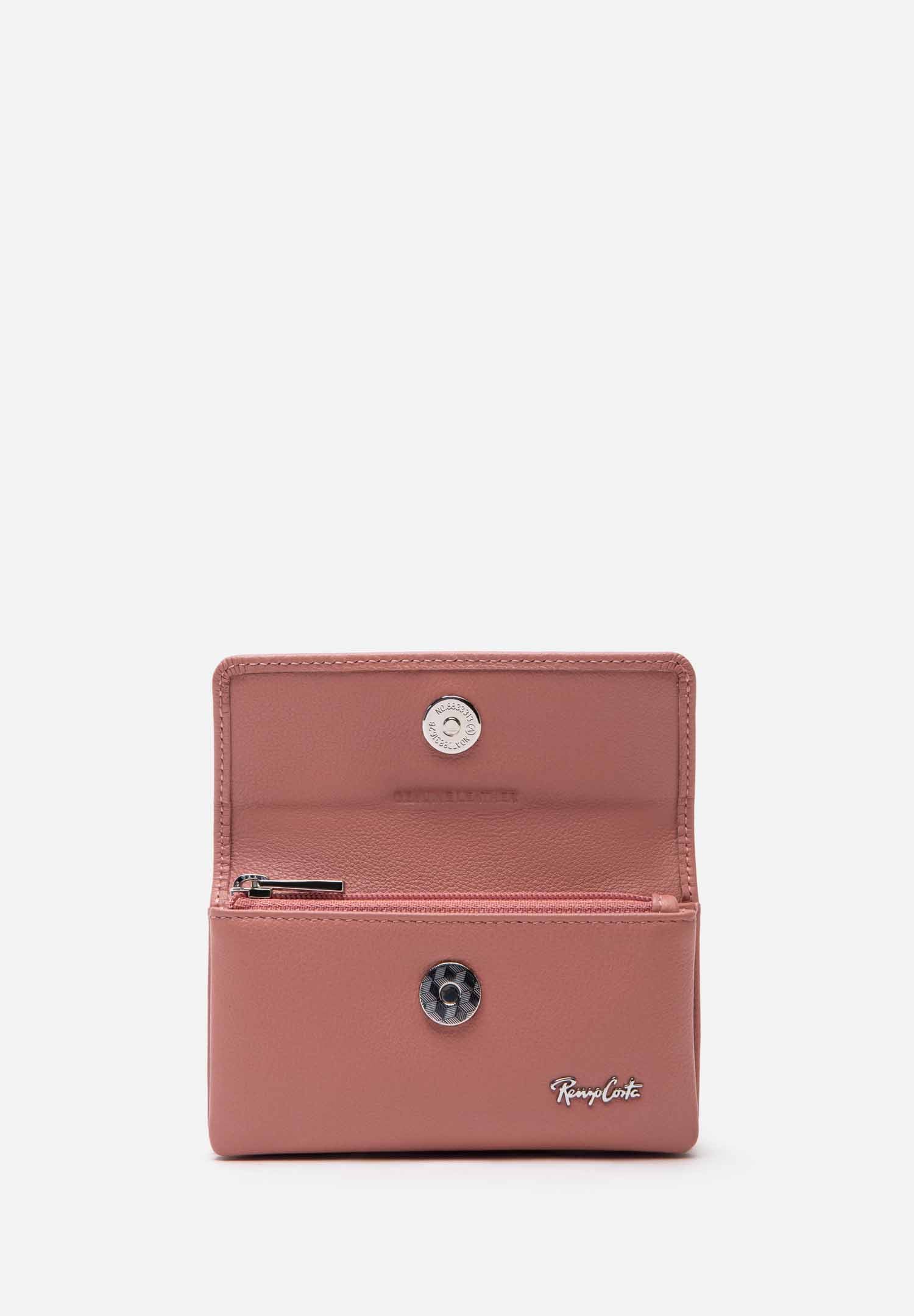 RENZO COSTA-MONEDERO CUERO MINI FLAP MOD 2505 63 PINK - 3