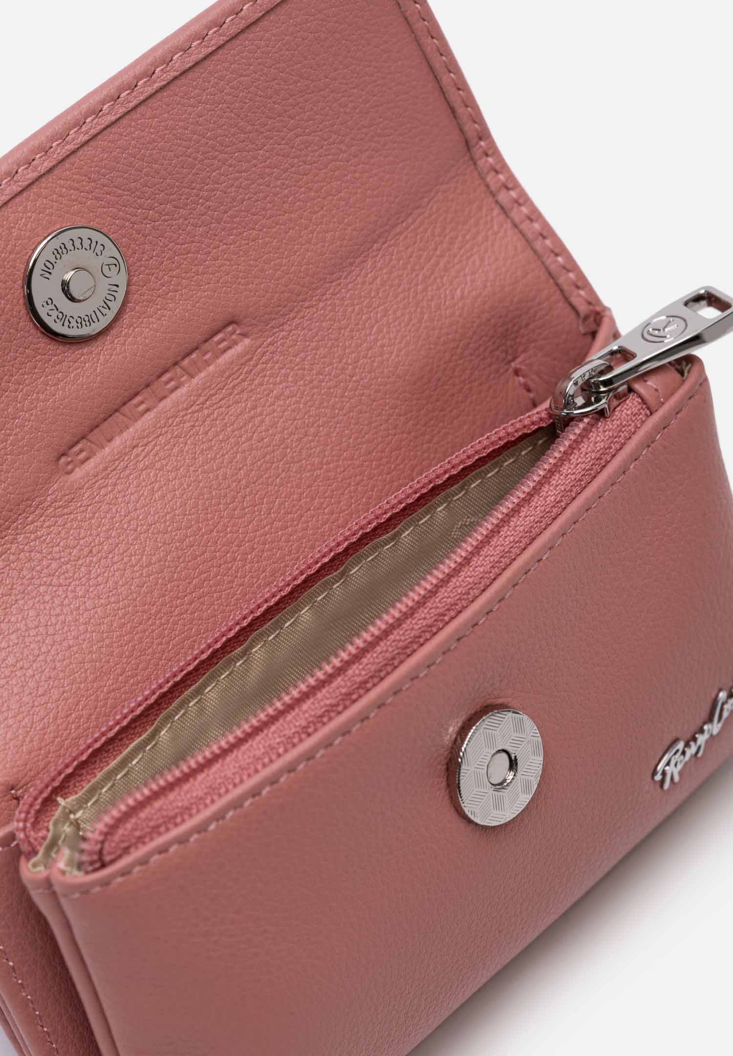 RENZO COSTA-MONEDERO CUERO MINI FLAP MOD 2505 63 PINK - 4