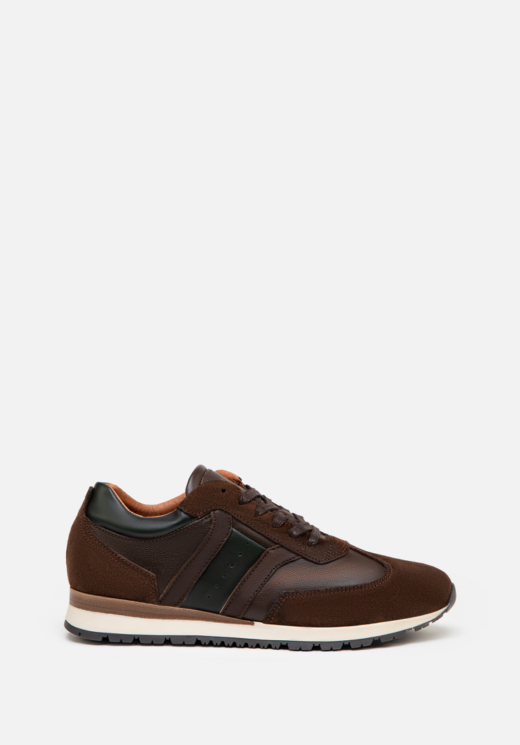 RENZO COSTA-SNEAKERS TRIPLE TEXTURA ZPC 2484 BROWN / GREEN - 1