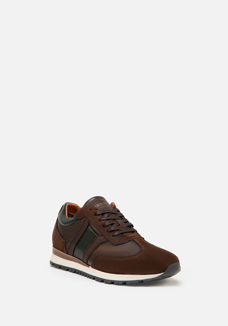 RENZO COSTA-SNEAKERS TRIPLE TEXTURA ZPC 2484 BROWN / GREEN - 3