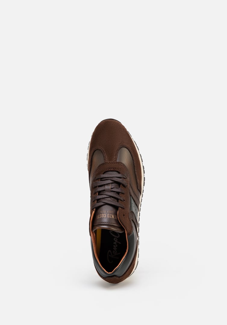 RENZO COSTA-SNEAKERS TRIPLE TEXTURA ZPC 2484 BROWN / GREEN - 4