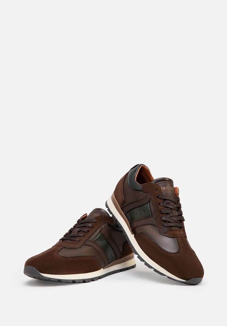 RENZO COSTA-SNEAKERS TRIPLE TEXTURA ZPC 2484 BROWN / GREEN - 5
