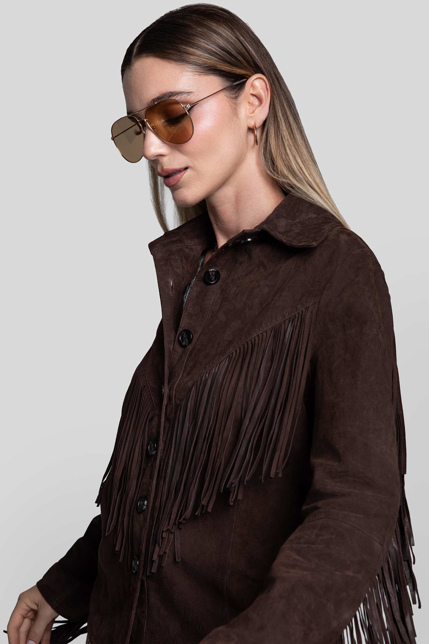 RENZO COSTA-CAMISA DE GAMUZA FLECOS CMD 2601 DK BROWN - 2