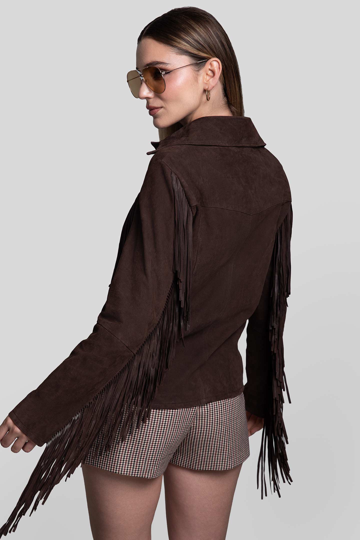 RENZO COSTA-CAMISA DE GAMUZA FLECOS CMD 2601 DK BROWN - 3