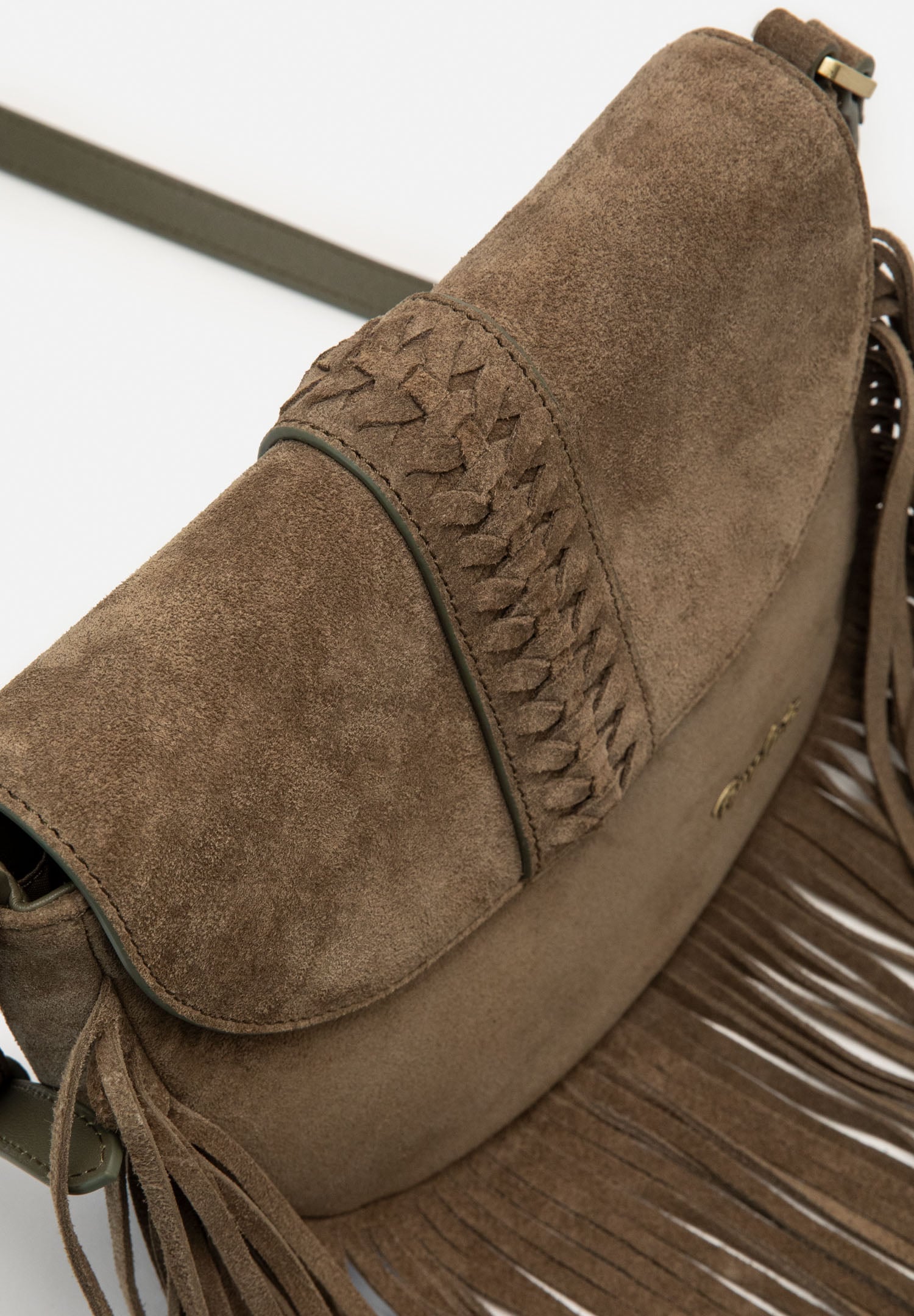 RENZO COSTA-BANDOLERA DE GAMUZA FLECOS BOHO MRD 2607 9112 OLIVE / 60 OLIVE - 2