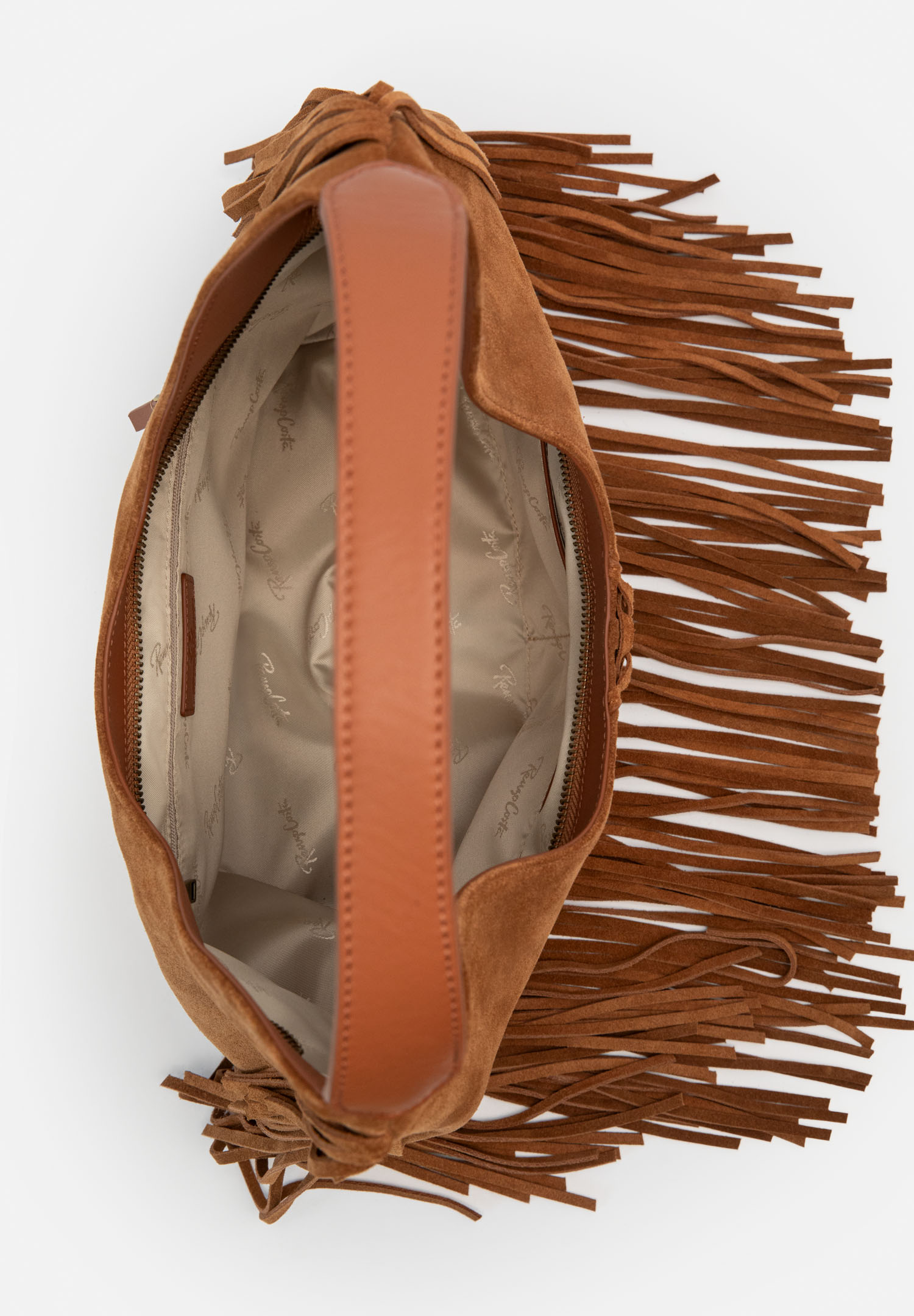 RENZO COSTA-CARTERA DE GAMUZA FLECOS BOHO RCD 2644 8175 BROWN / 116 BROWN - 3