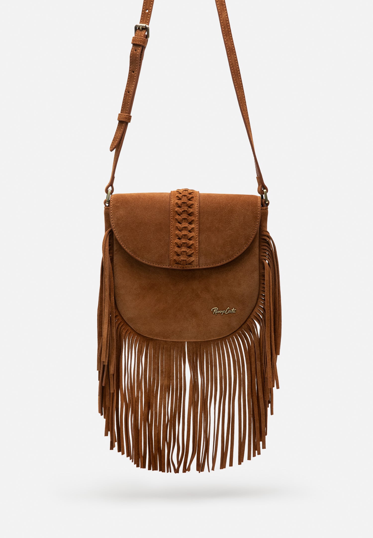 RENZO COSTA-BANDOLERA DE GAMUZA FLECOS BOHO MRD 2607 8175 BROWN / 116 BROWN - 1