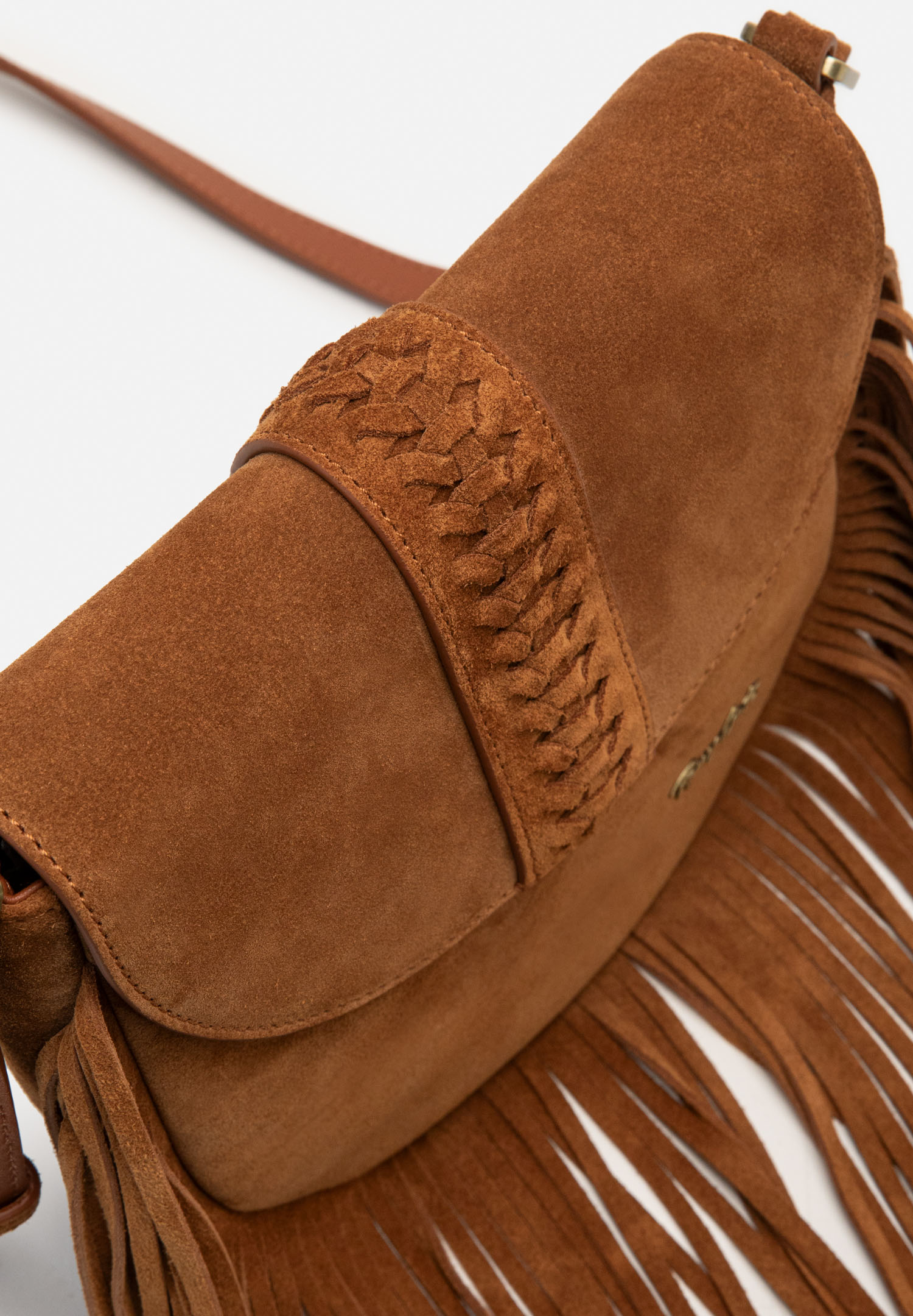 RENZO COSTA-BANDOLERA DE GAMUZA FLECOS BOHO MRD 2607 8175 BROWN / 116 BROWN - 2