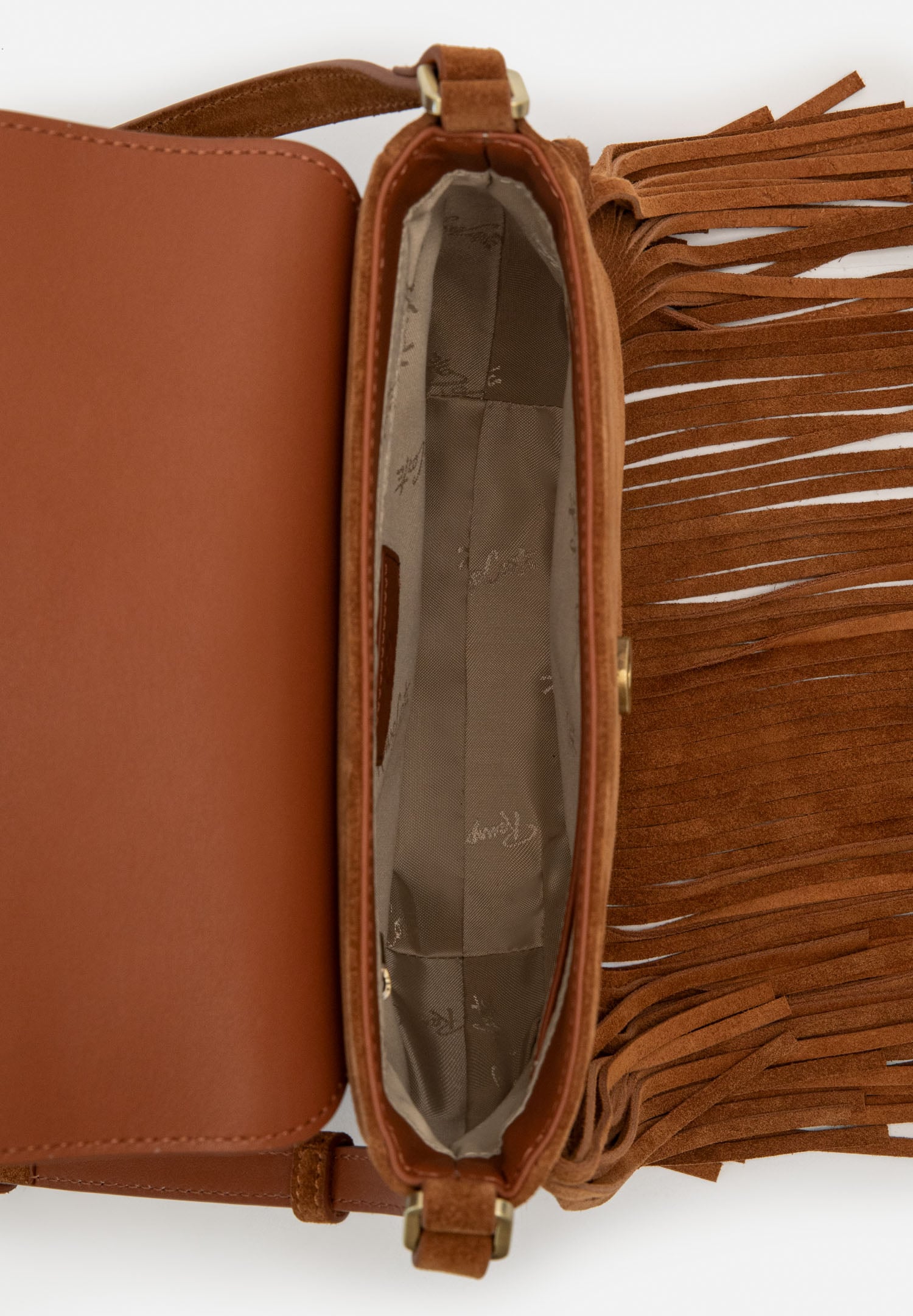 RENZO COSTA-BANDOLERA DE GAMUZA FLECOS BOHO MRD 2607 8175 BROWN / 116 BROWN - 4