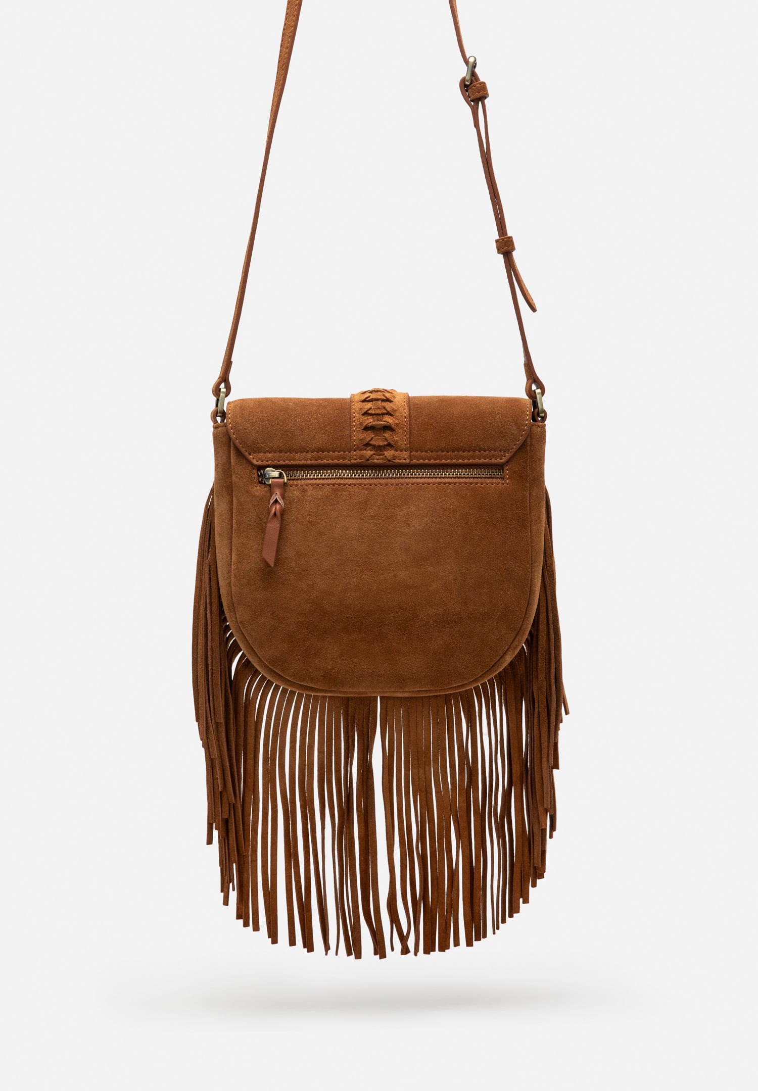 RENZO COSTA-BANDOLERA DE GAMUZA FLECOS BOHO MRD 2607 8175 BROWN / 116 BROWN - 5