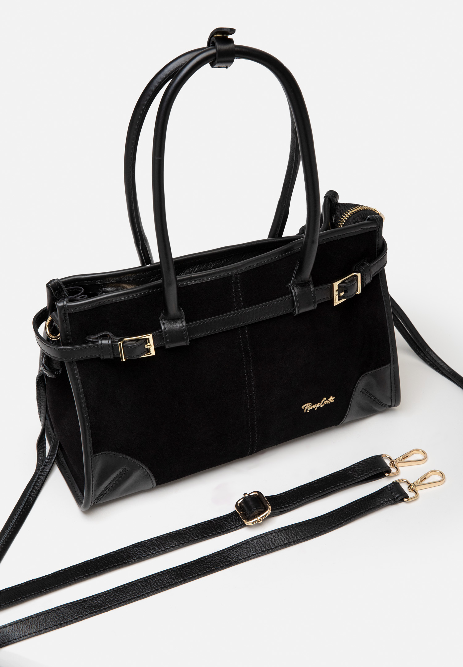 RENZO COSTA-CARTERA DE GAMUZA SEDONA RCD 2668 NERO PIU - 8