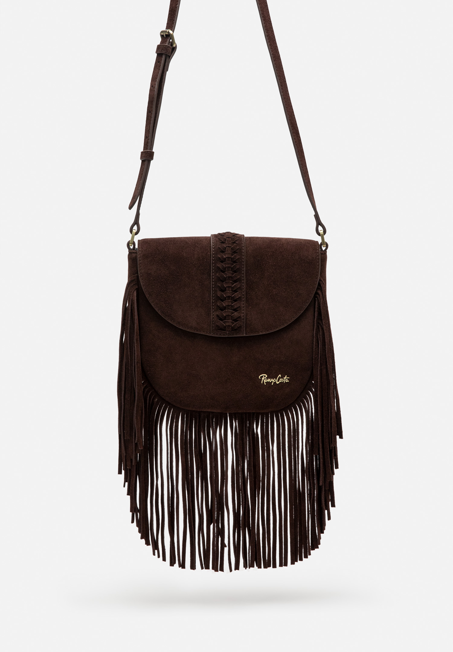 RENZO COSTA-BANDOLERA DE GAMUZA FLECOS BOHO MRD 2607 S050 COFFEE / 7 COFFEE - 1