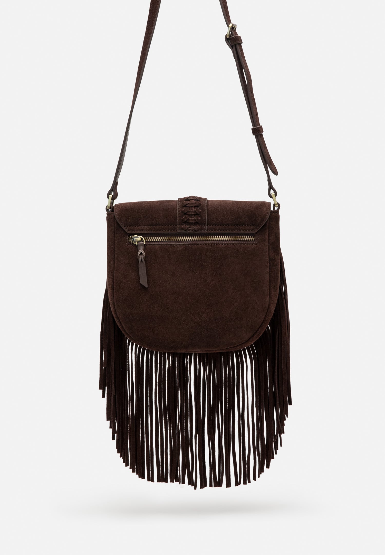 RENZO COSTA-BANDOLERA DE GAMUZA FLECOS BOHO MRD 2607 S050 COFFEE / 7 COFFEE - 5