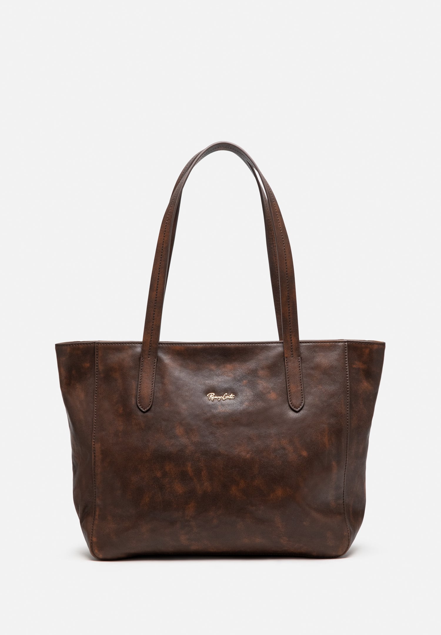 RENZO COSTA-CARTERA TOTE DE CUERO VINTAGE RCD 2653 1 BROWN - 1