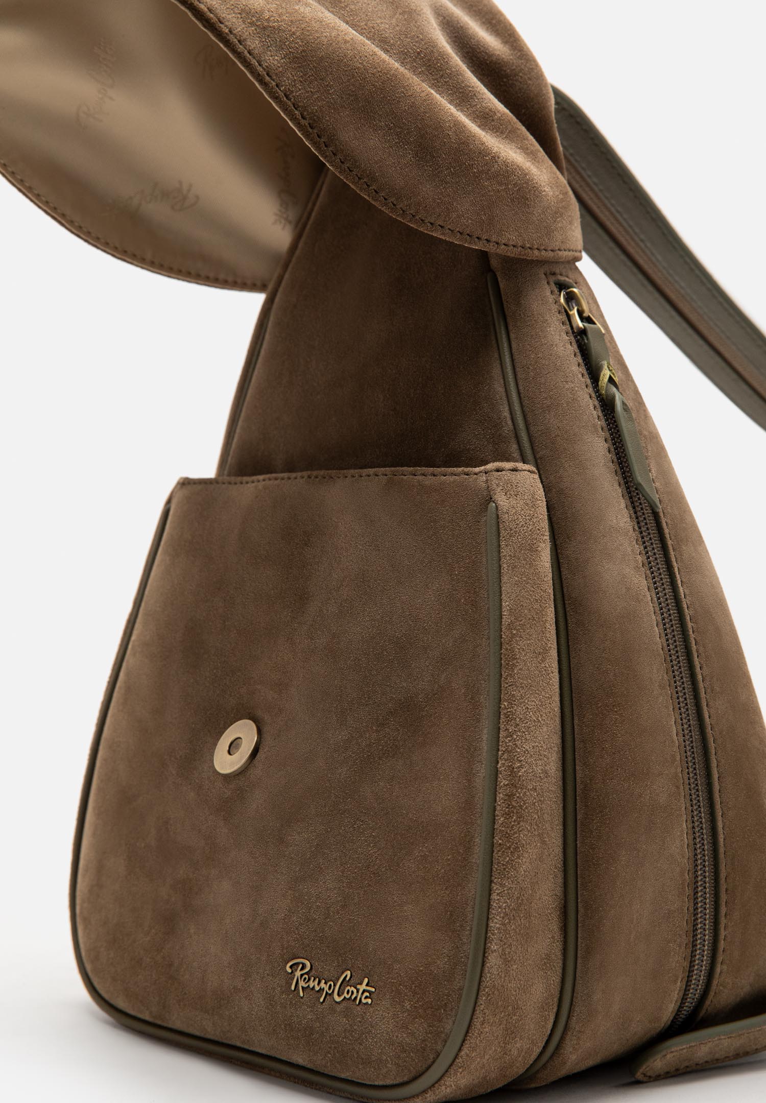 RENZO COSTA-MOCHILA DE GAMUZA FLECOS BOHO MCD 2603 9112 OLIVE / 60 OLIVE - 2