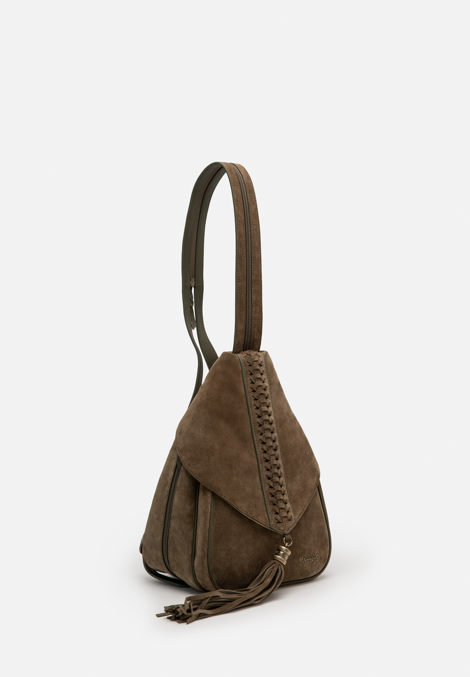 RENZO COSTA-MOCHILA DE GAMUZA FLECOS BOHO MCD 2603 9112 OLIVE / 60 OLIVE - 3