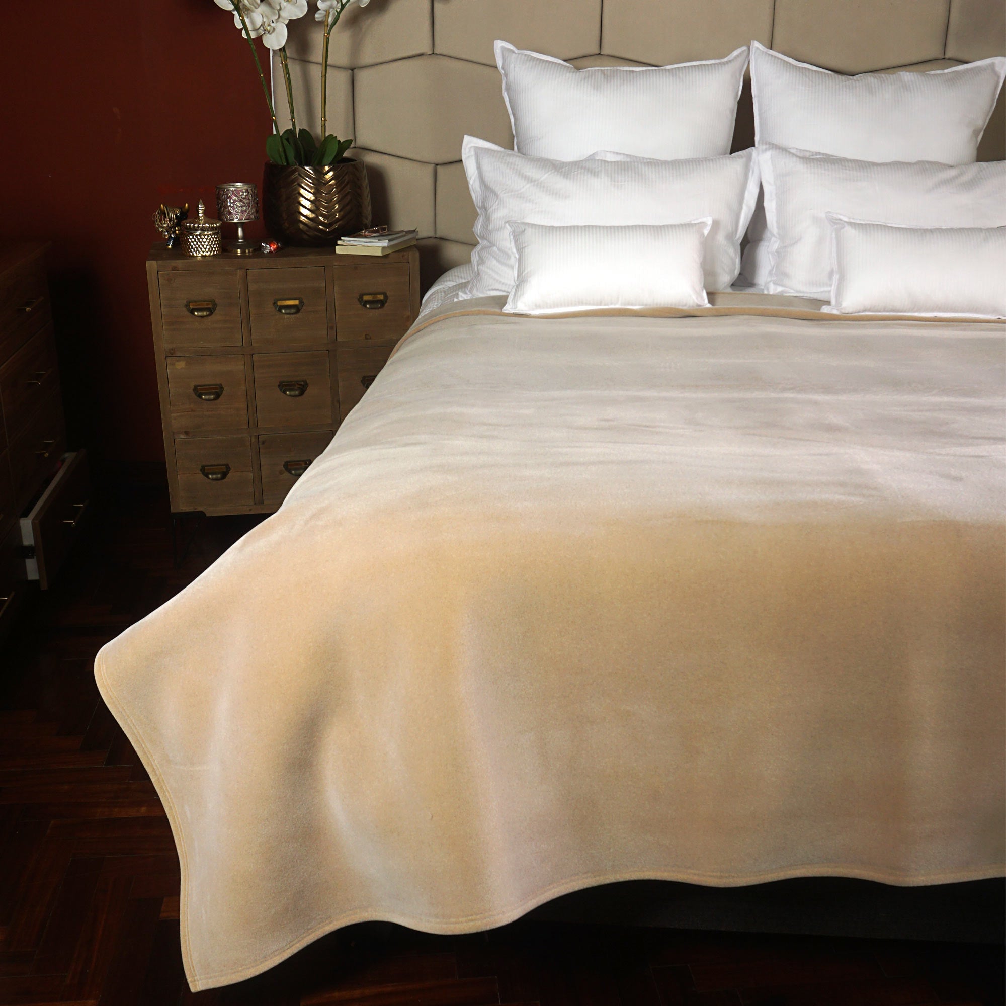 FRAZADA FIBRA DE ESPUMA AISLANTE ANTIALÉRGICA PREMIUM / BEIGE ARLIN - 1