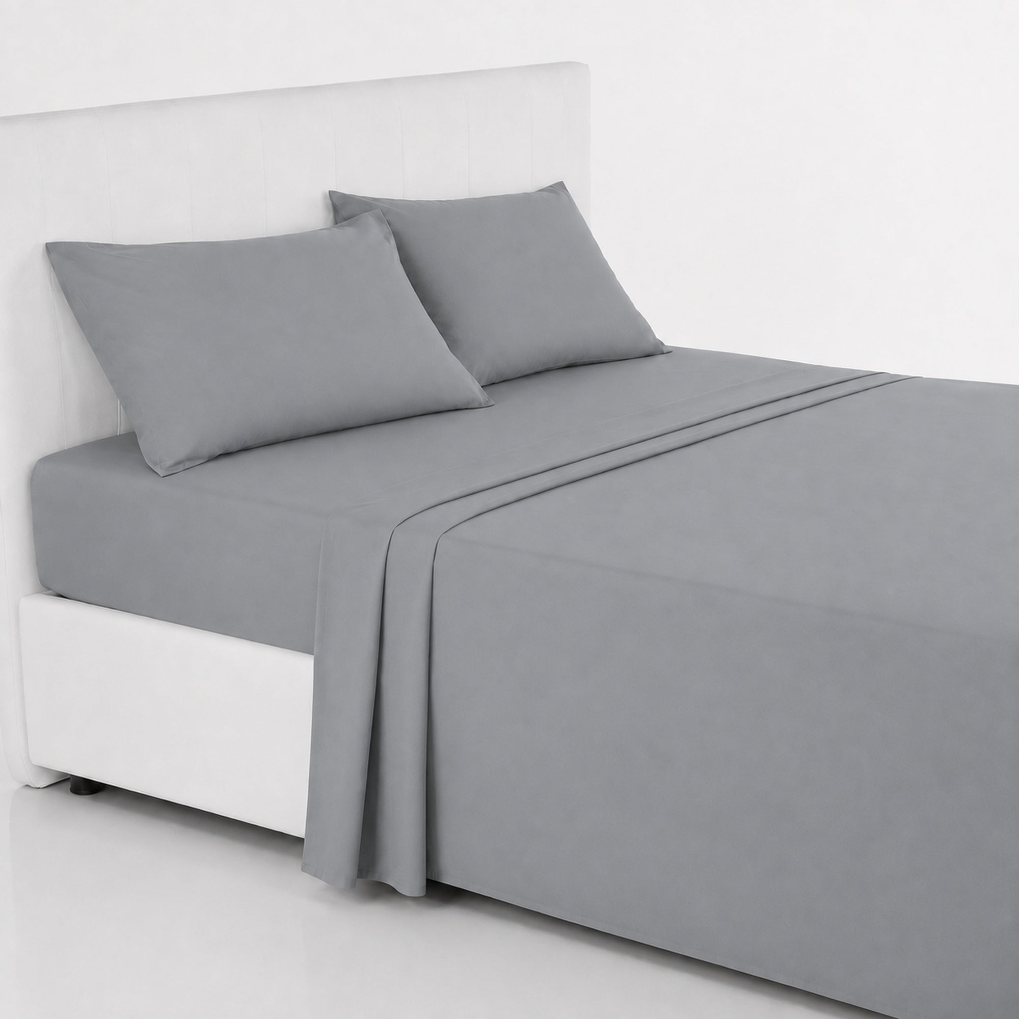 JUEGO DE SÁBANAS 150 HILOS MICROFIBRA DAMASCO / PLOMO ARLIN - 2