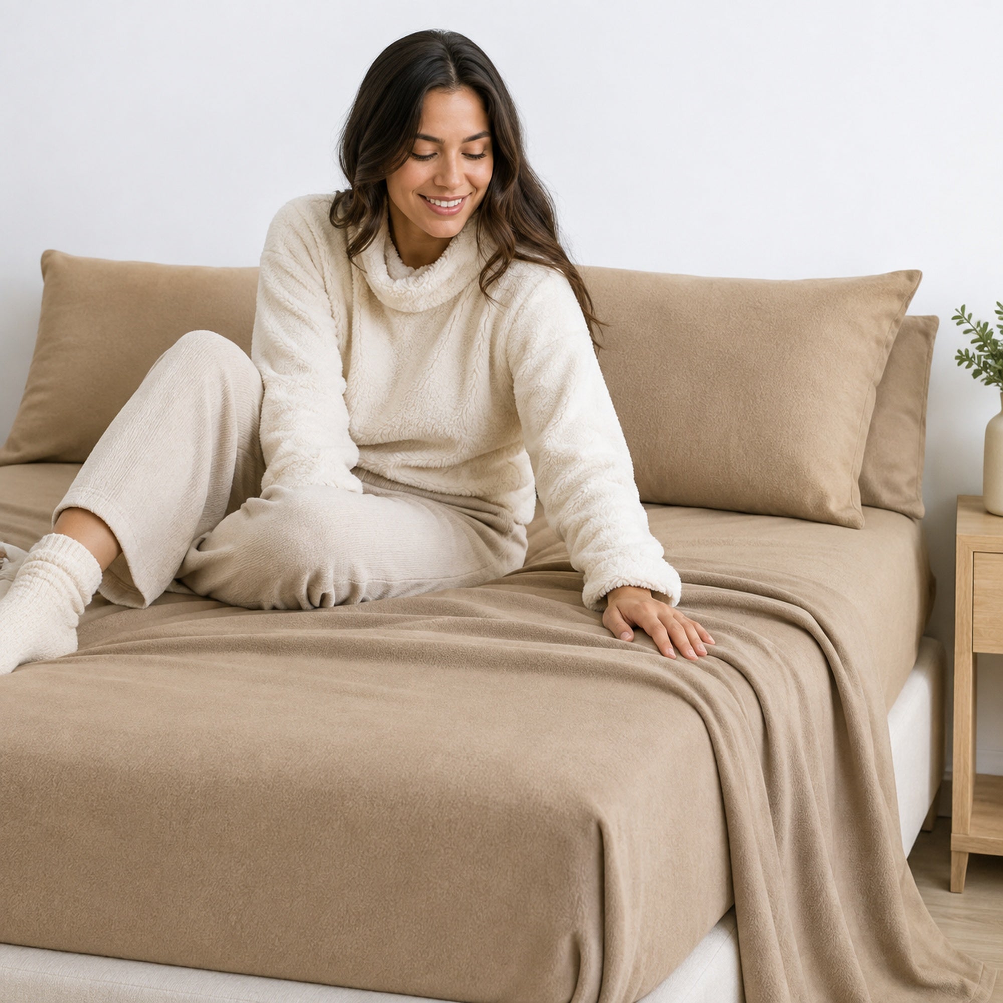 JUEGO DE SÁBANAS 230 GR POLAR CONFORT / BEIGE ARLIN - 5