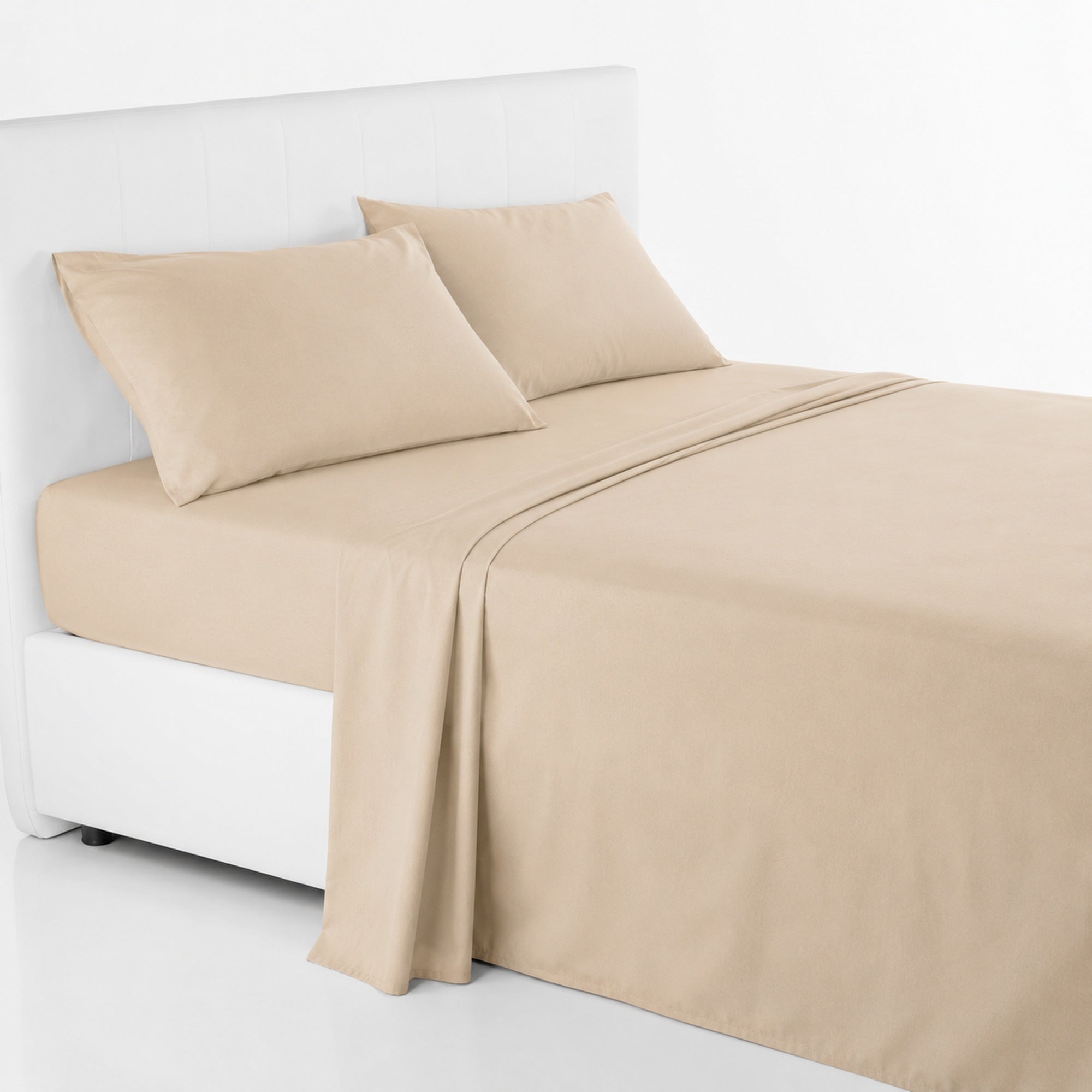 JUEGO DE SÁBANAS 150 HILOS ALGODÓN CONFORT / BEIGE ARLIN - 2