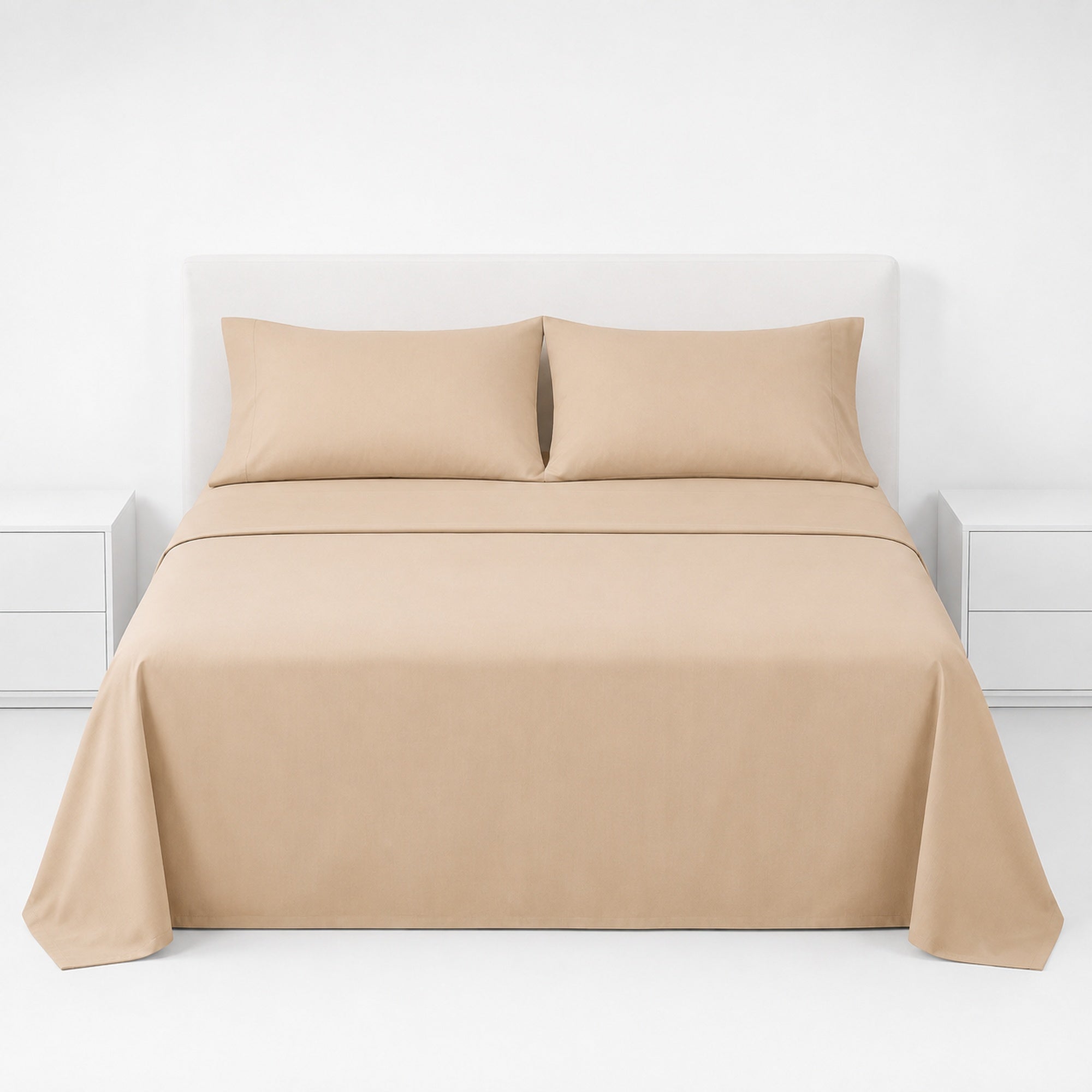 JUEGO DE SÁBANAS 150 HILOS ALGODÓN CONFORT / BEIGE ARLIN - 3