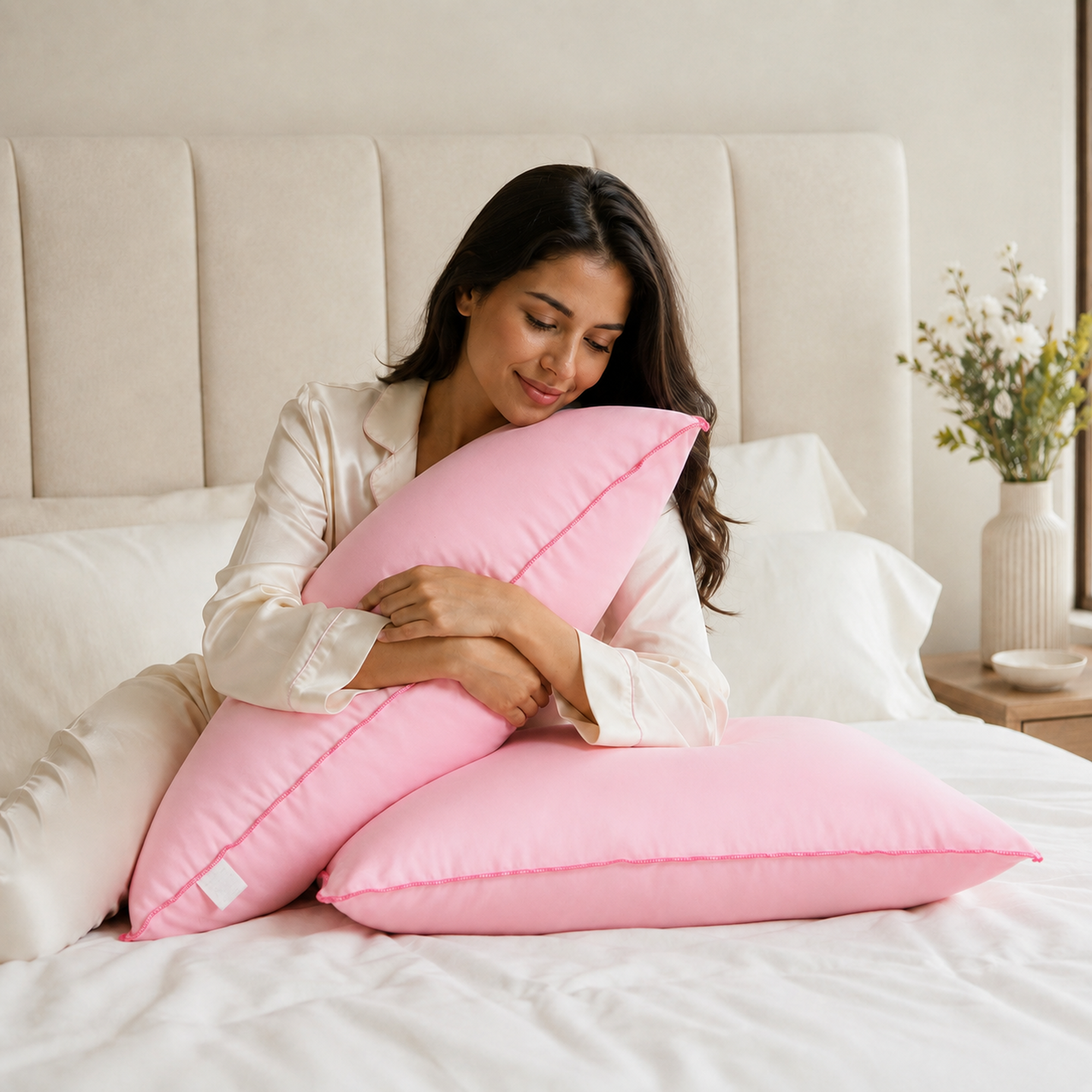 PACK 2 ALMOHADAS NUTH MICROFIBRA POLIÉSTER CONFORT / ROSADO ARLIN - 5