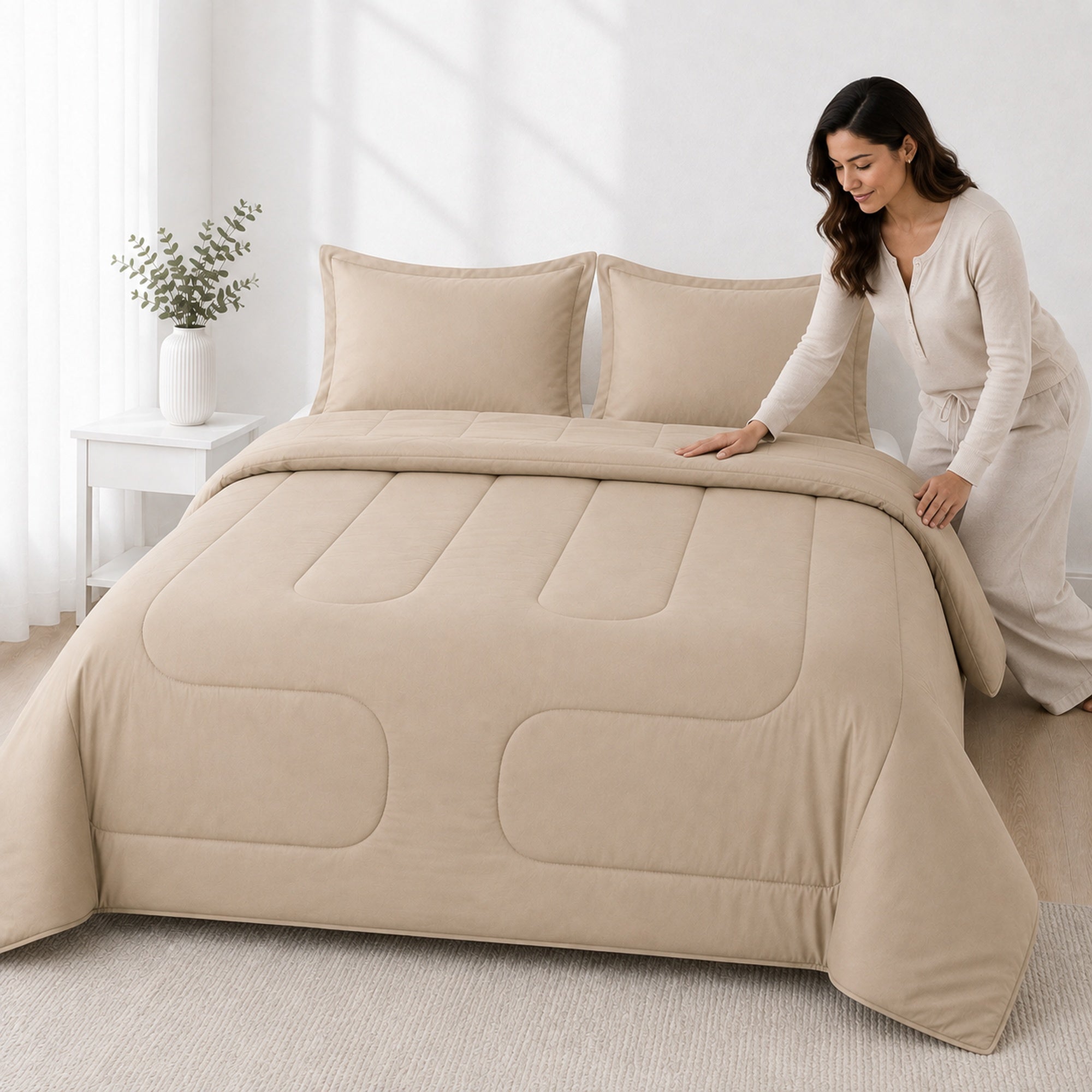 EDREDÓN 150 HILOS ALGODÓN CONFORT / BEIGE ARLIN - 5
