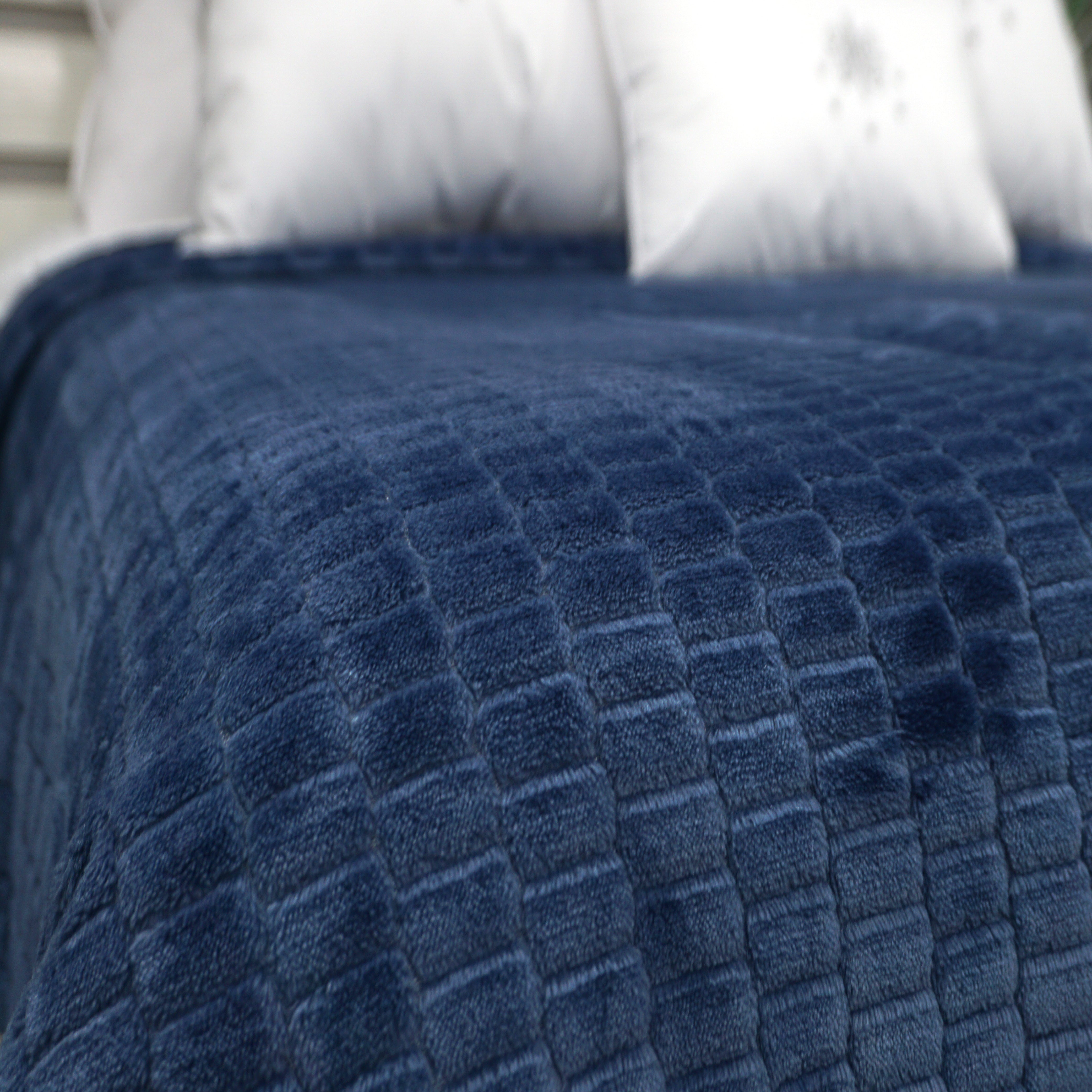 MANTA BRICK BLANCKET MICROFIBRA CONFORT / AZUL ARLIN - 4