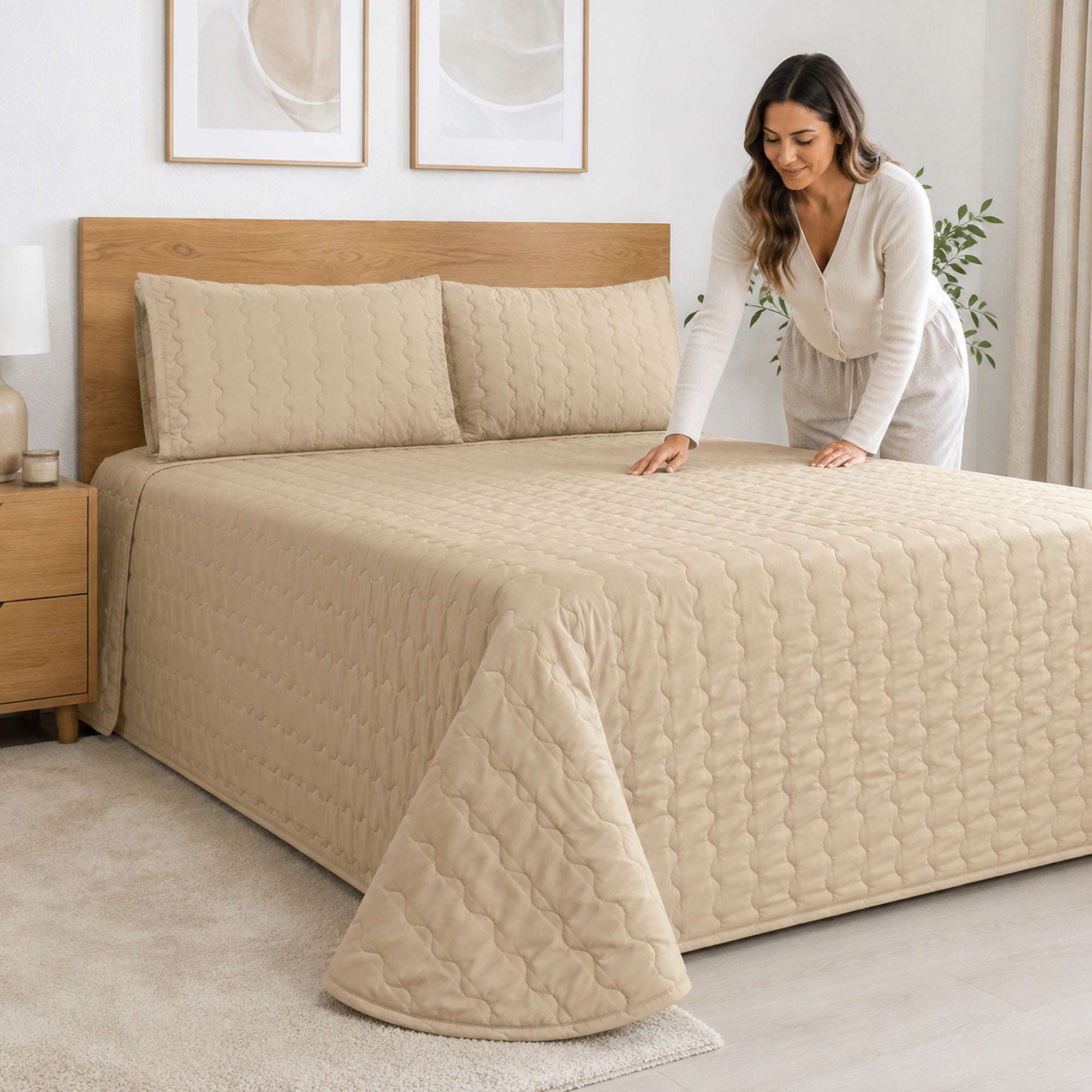 COVER THIN 150 HILOS MICROFIBRA CONFORT / BEIGE ARLIN - 5
