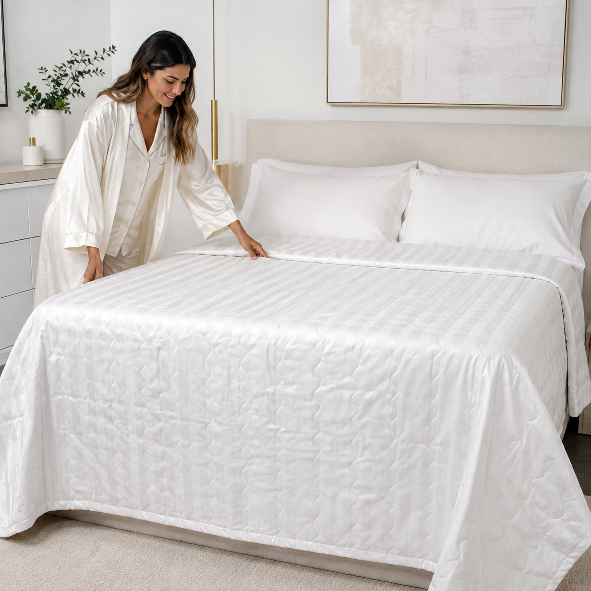 COVER 300 HILOS PIMA COTTON PREMIUM / LÍNEAS SATINADAS ARLIN - 5
