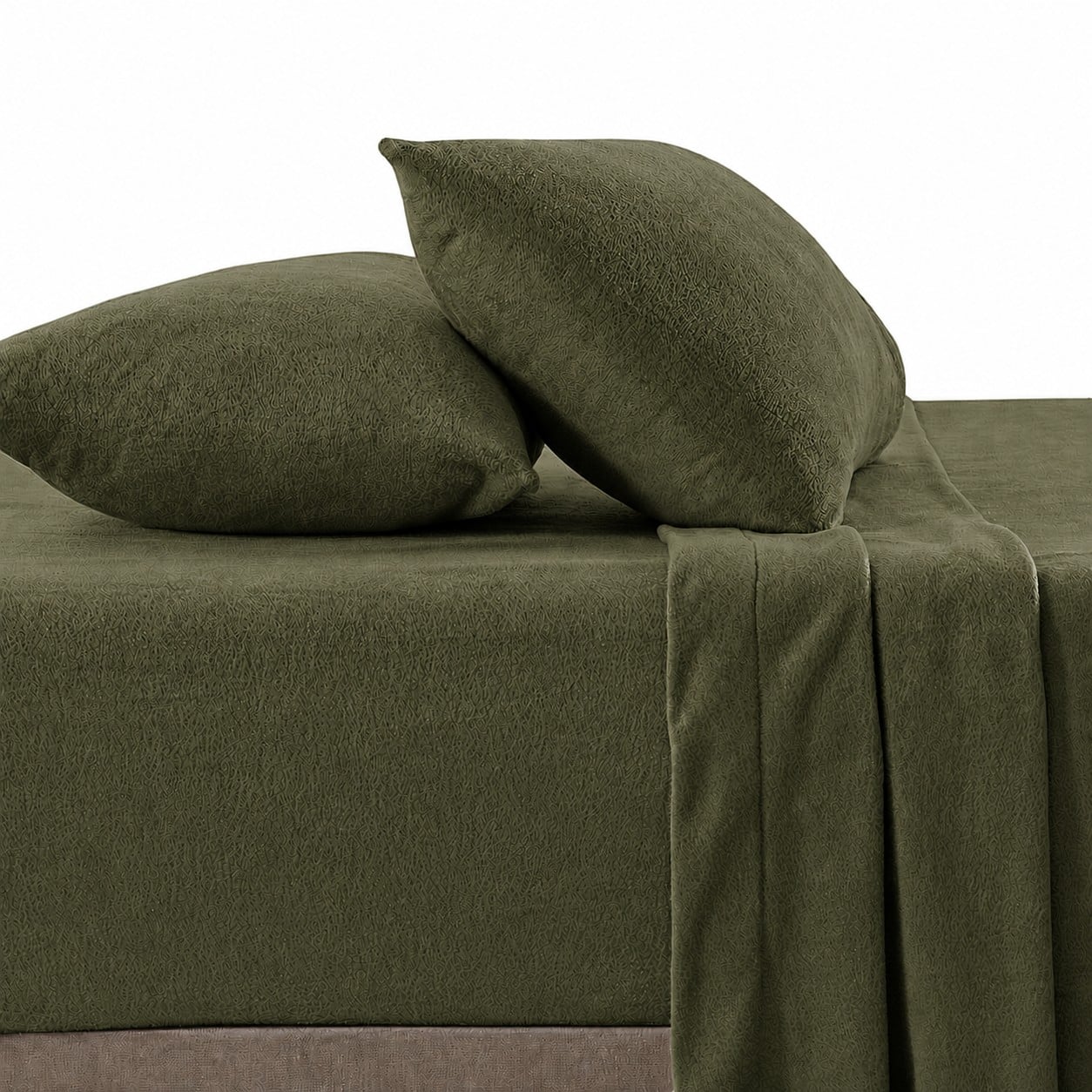 JUEGO DE SÁBANAS 230 GR POLAR CONFORT / VERDE MILITAR ARLIN - 1