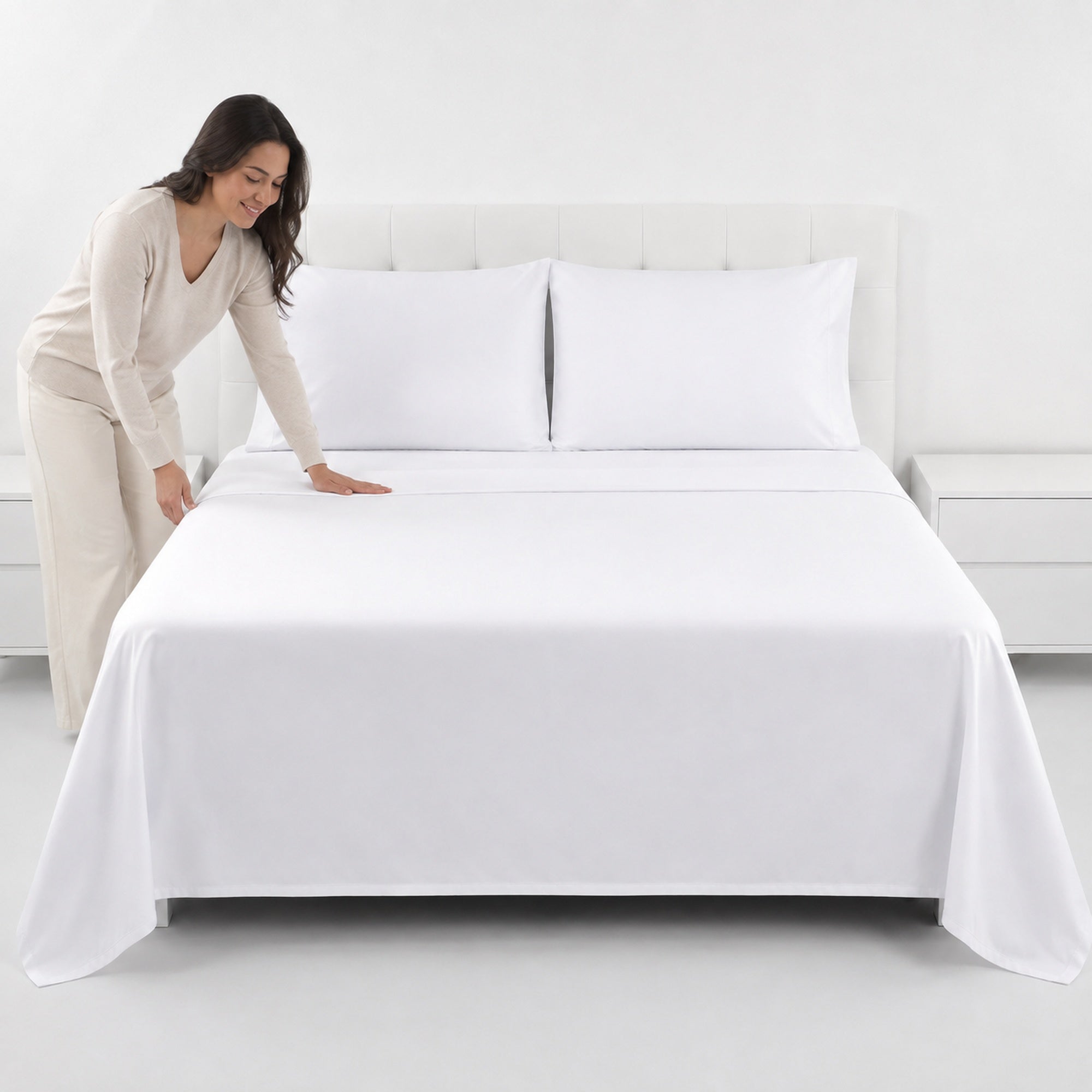 JUEGO DE SÁBANAS 400 HILOS PIMA COTTON PREMIUM / LÍNEAS SATINADAS ARLIN - 5