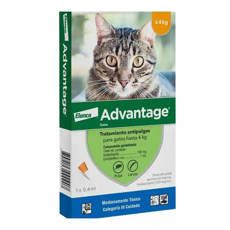 ADVANTAGE HASTA 4 KG - PIPETA ANTIPULGAS PARA GATOS - 1