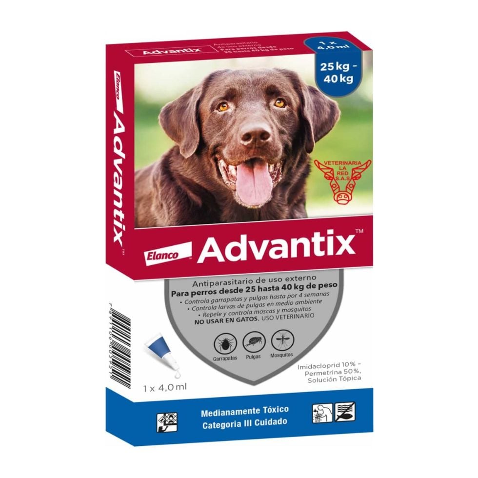 ADVANTIX 25 A 40KG - PIPETA ANTIPULGAS PARA PERROS - 1