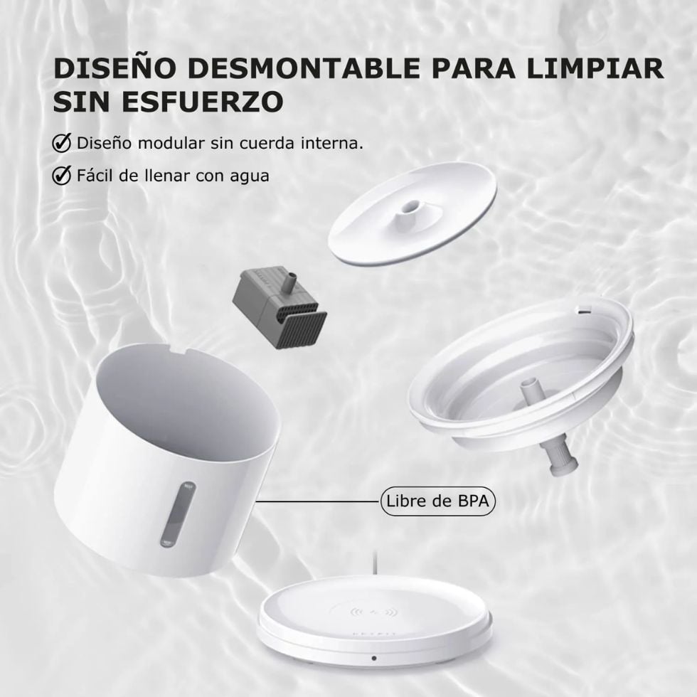 FUENTE DE AGUA PARA MASCOTAS PETKIT - BLANCO - 4