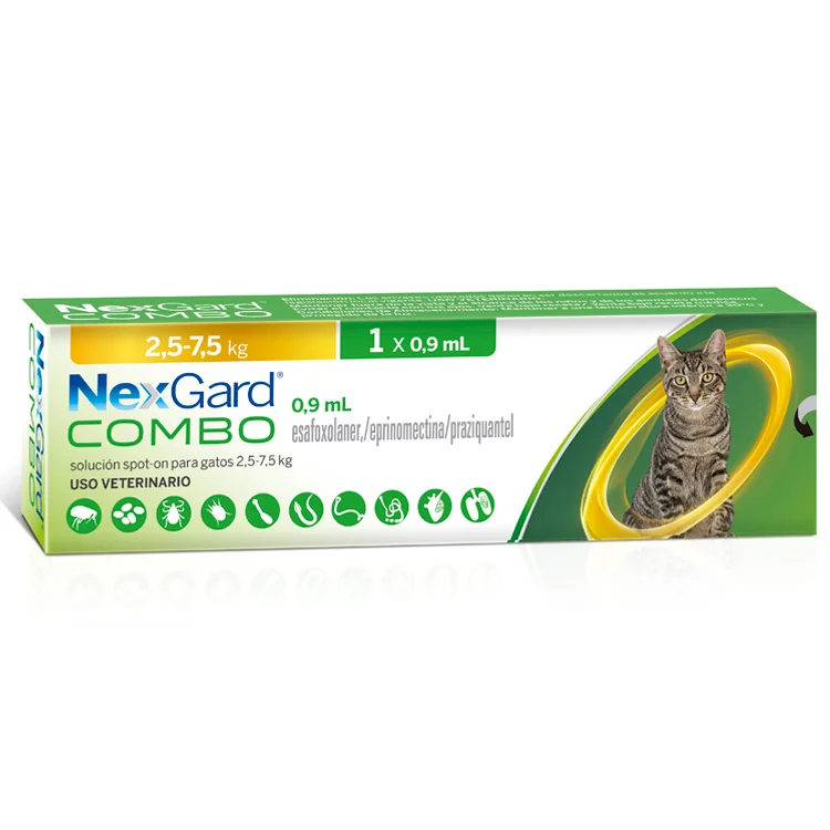 NEXGARD COMBO 2.5 – 7.5 KG – PIPETA ANTIPARASITARIA PARA GATOS - 1