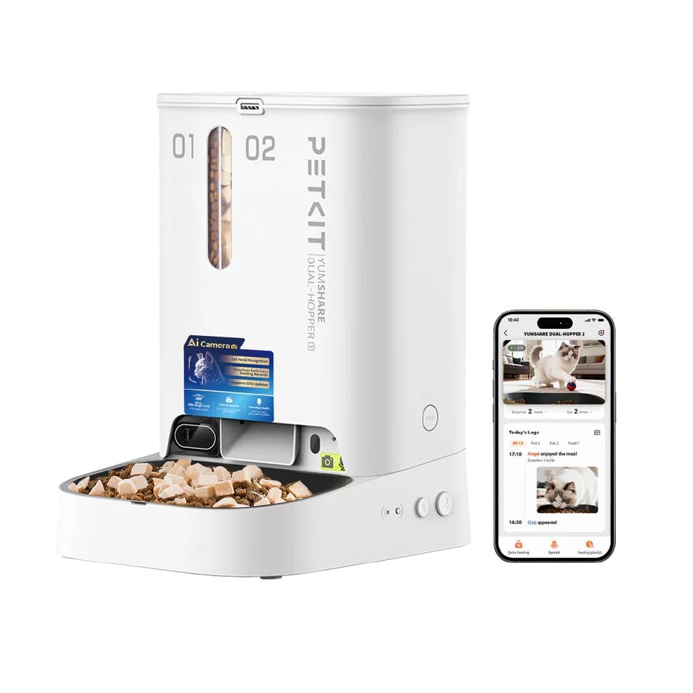 ETKIT YUMSHARE DUAL-HOPPER 2 COMEDERO INTELIGENTE CON CÁMARA - 1