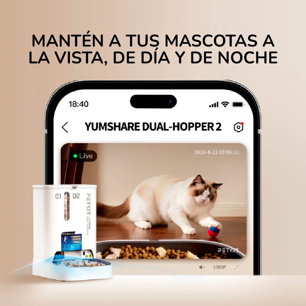 ETKIT YUMSHARE DUAL-HOPPER 2 COMEDERO INTELIGENTE CON CÁMARA - 7