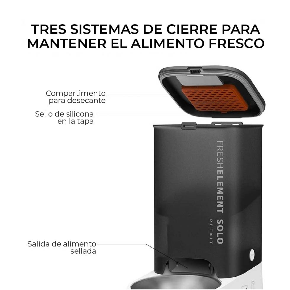 COMEDERO AUTOMÁTICO PETKIT FRESH ELEMENT SOLO 3 L - GRIS OSCURO - 2