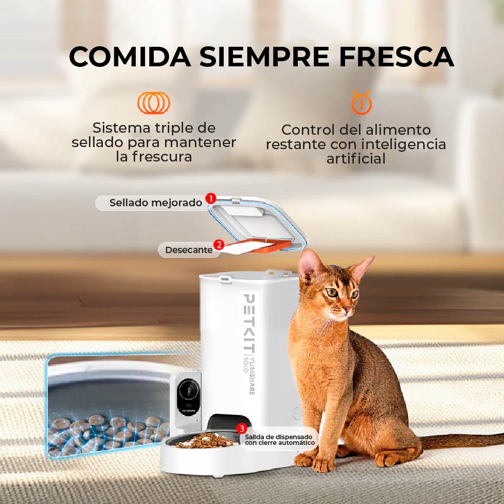 COMEDERO AUTOMÁTICO PETKIT YUMSHARE SOLO CON CÁMARA FULL HD - 3